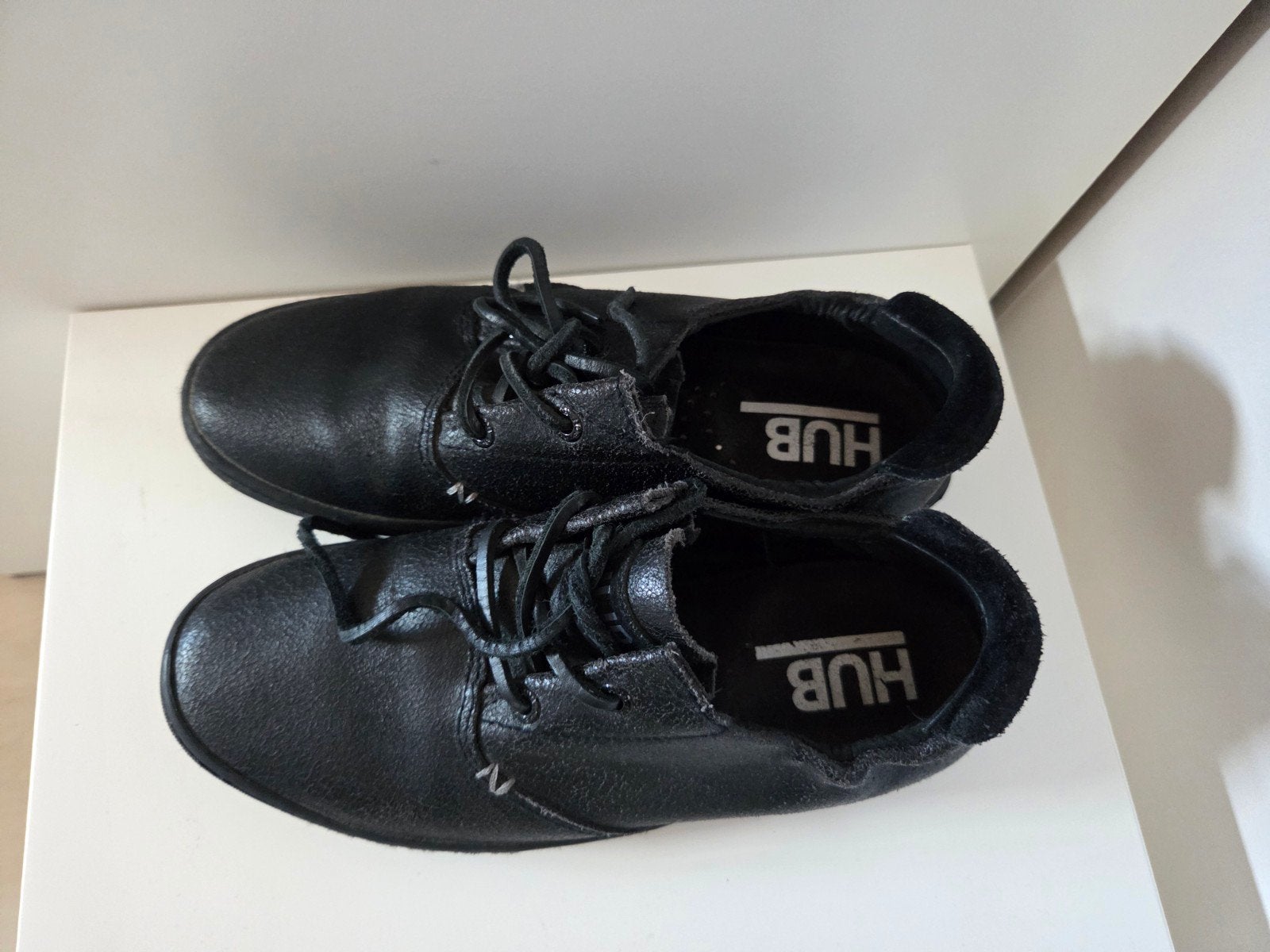 HUB veterschoenen maat 38 leer, Zwart, Overige typen, Ophalen of Verzenden, HUB