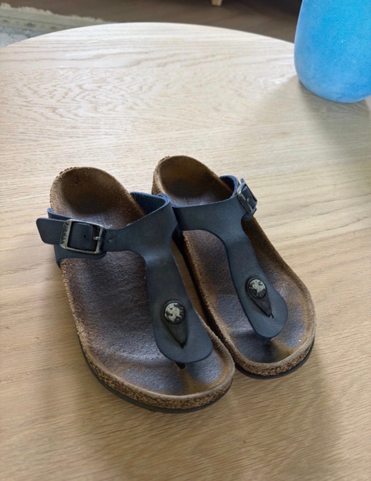 Birkenstock Gizeh teenslippers - Donkerblauw, Ophalen of Verzenden, Gedragen, Blauw, Slippers