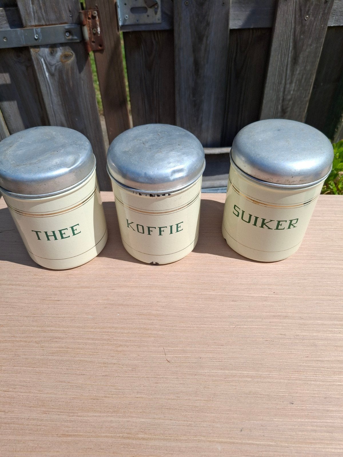 Vintage voorraadblikken: Thee, Koffie, Suiker, Ophalen of Verzenden