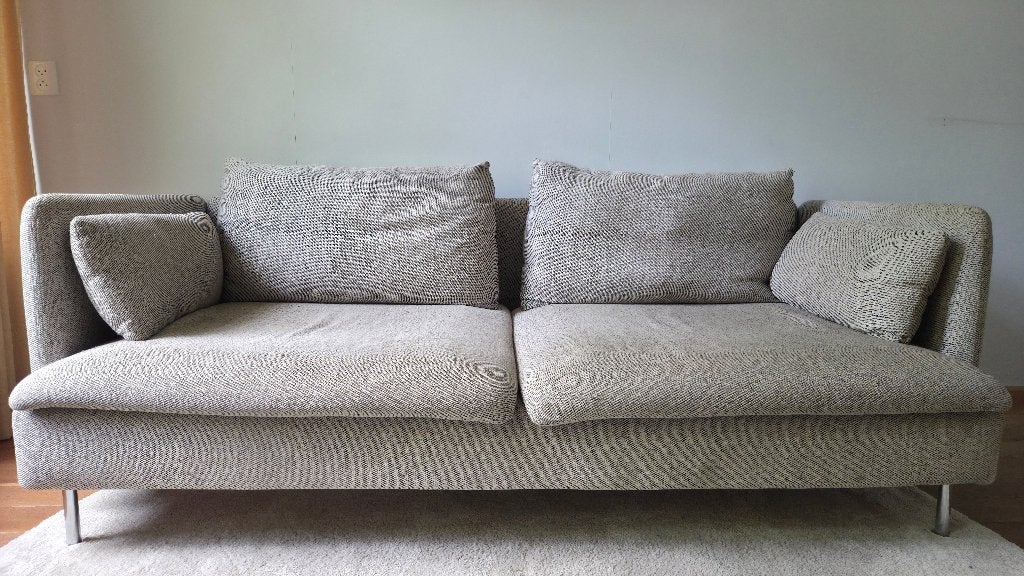 Ikea - SÖDERHAMN 3-zitsbank, Viarp beige/bruin, Huis en Inrichting, Ophalen, Gebruikt, Hout, 150 tot 200 cm