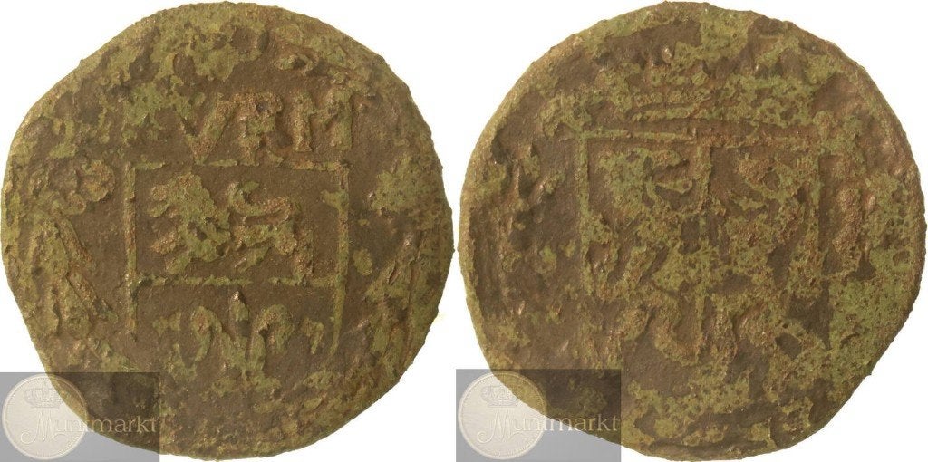Roermond - Duit 1633, Postzegels en Munten, Ophalen of Verzenden, Vóór koninkrijk, Overige waardes, Losse munt