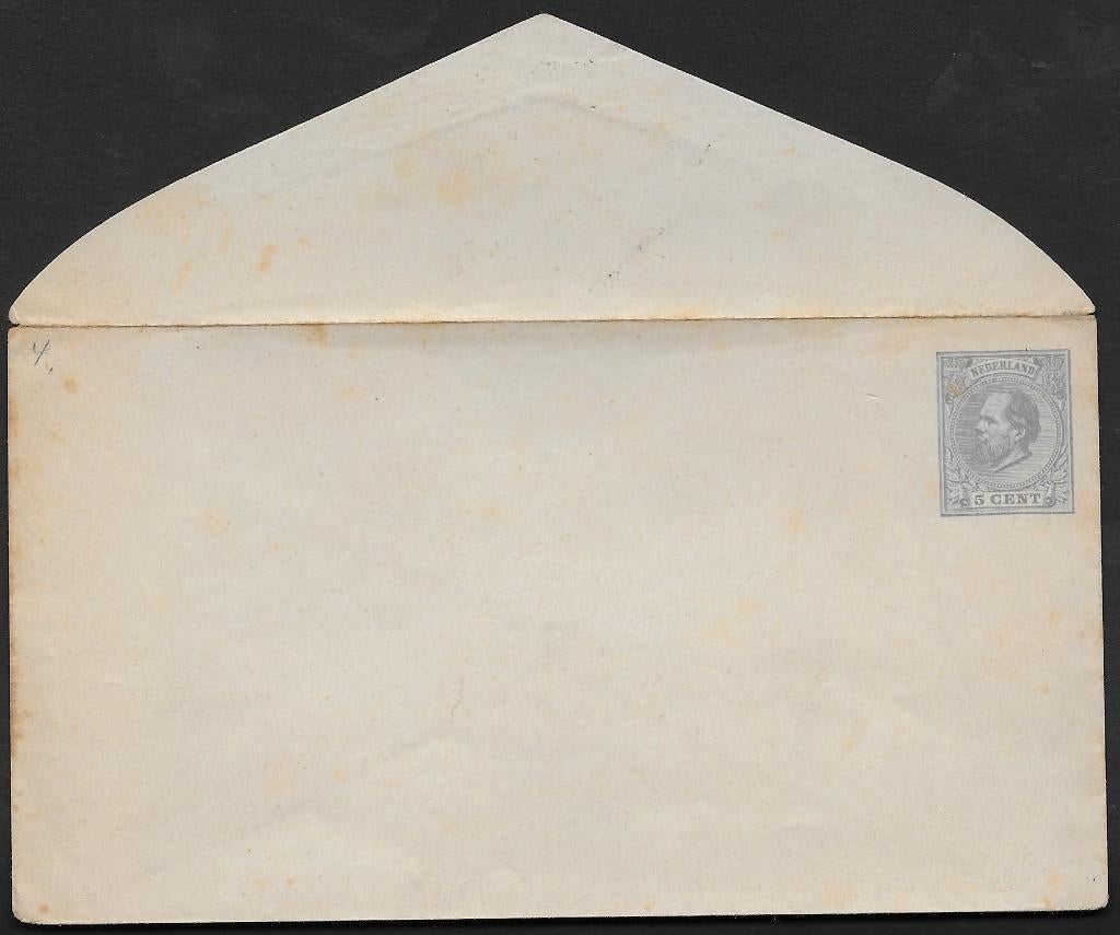 Envelop Geuzendam 4. Zegel Willem III, 1885., Postzegels en Munten, Ophalen of Verzenden, Envelop