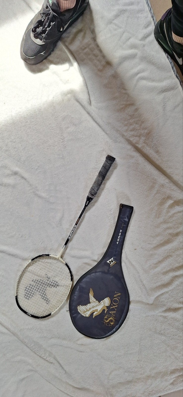Saxon Aerox 300 Badminton Racket met Hoes, Sport en Fitness, Badminton, Ophalen of Verzenden, Gebruikt, Racket(s)