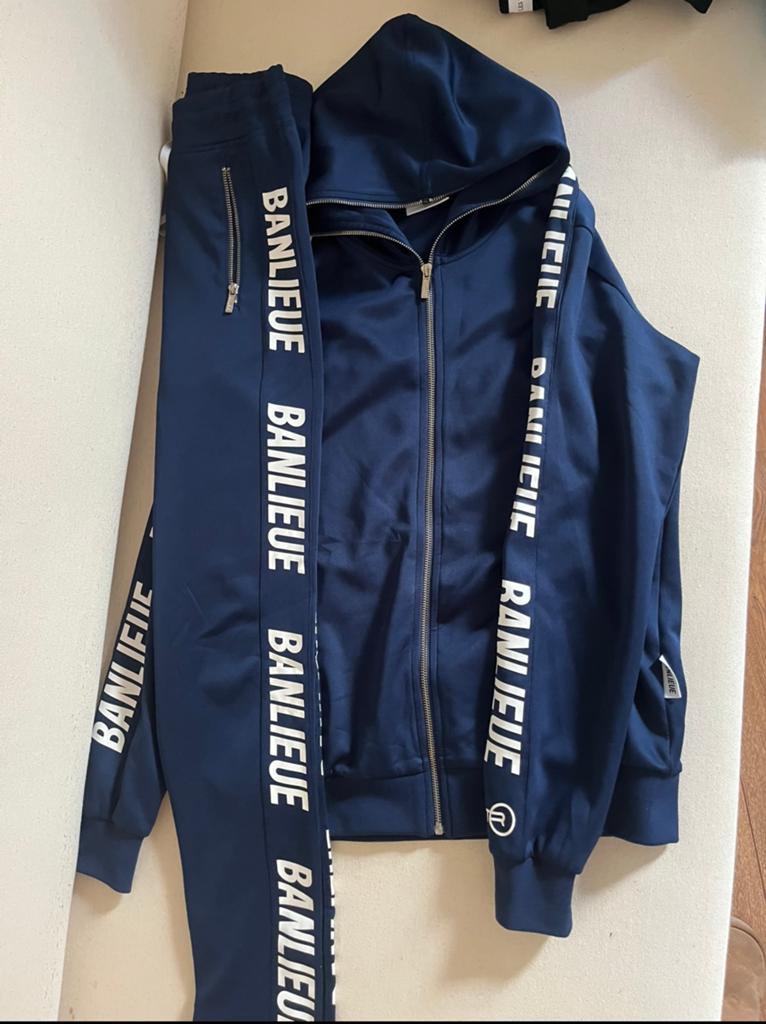 Banlieue trainingspak heren, Ophalen, Blauw, Wandelen of Outdoor, Nieuw