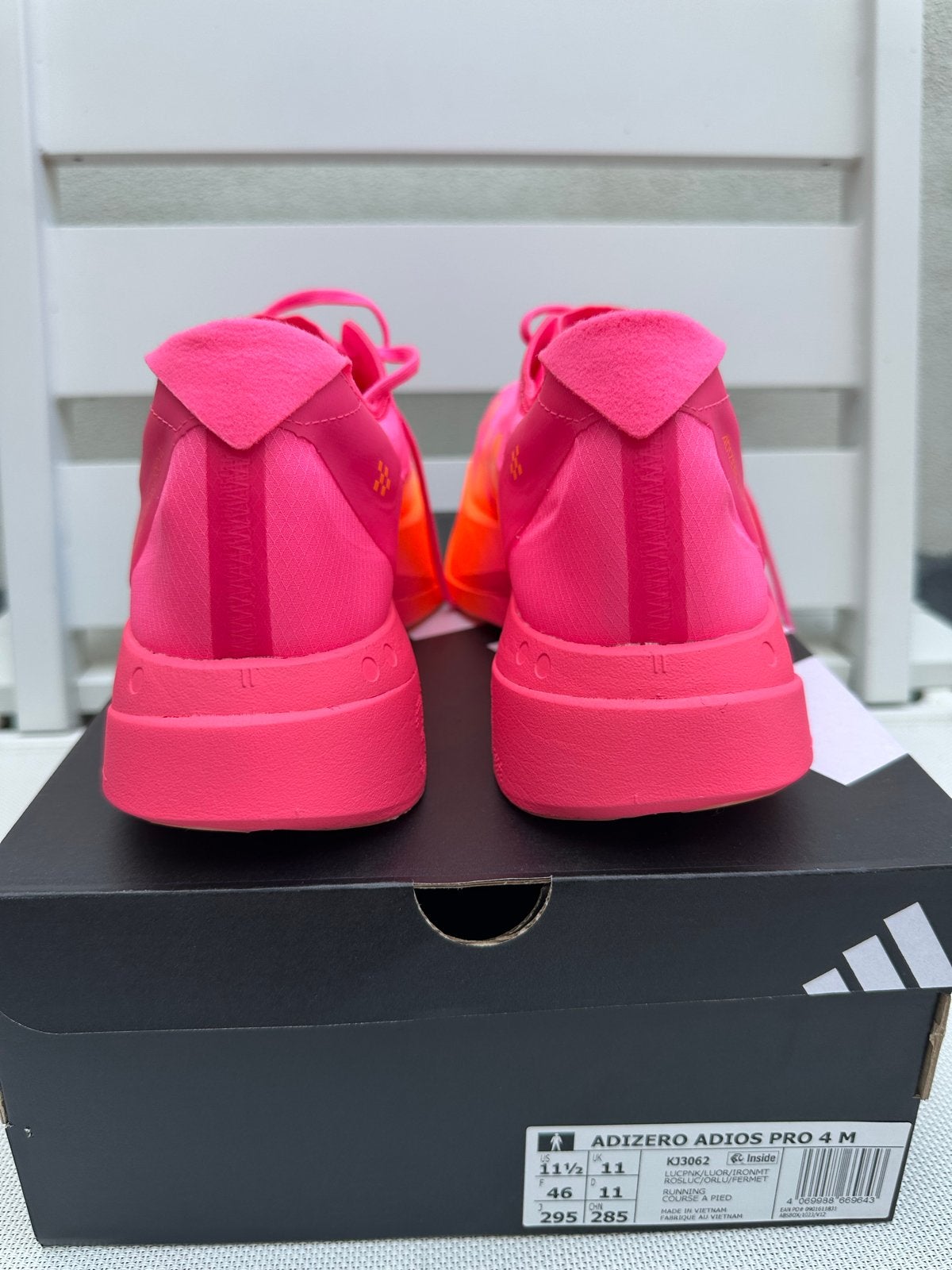 Adidas Adizero Adios Pro 4 M Hardloopschoenen Roze/Oranje, Adidas, Gebruikt, Hardloopschoenen, Ophalen of Verzenden