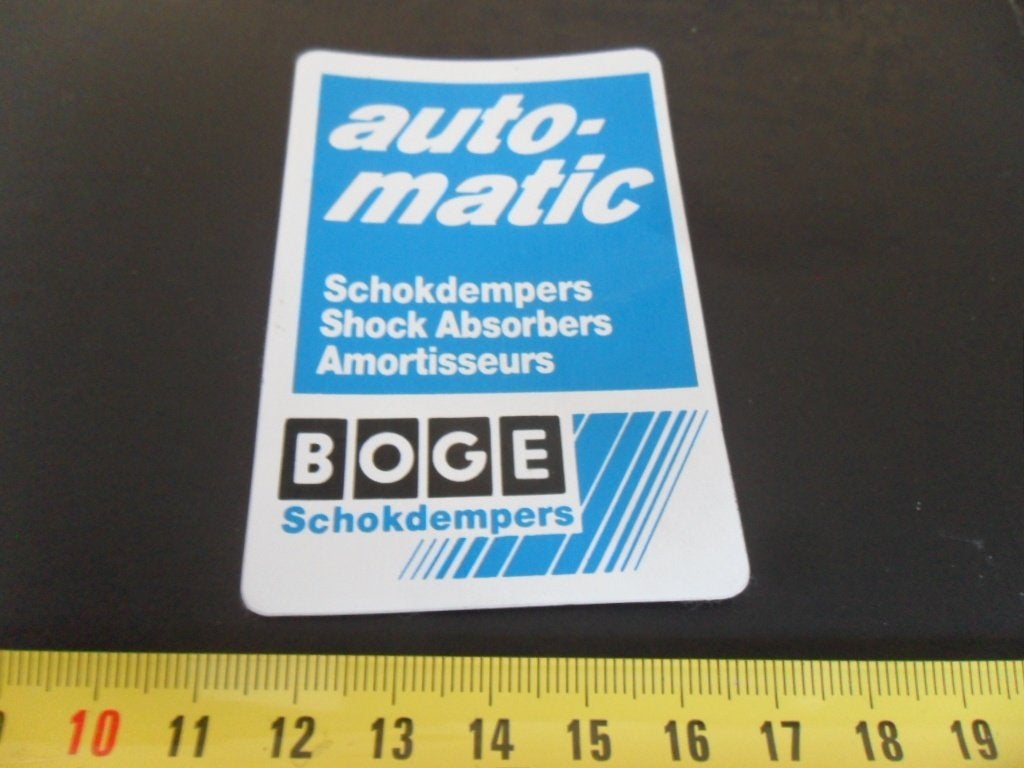 sticker BOGE Schokdempers  Automatic  AX028, Verzamelen, Ophalen of Verzenden, Zo goed als nieuw