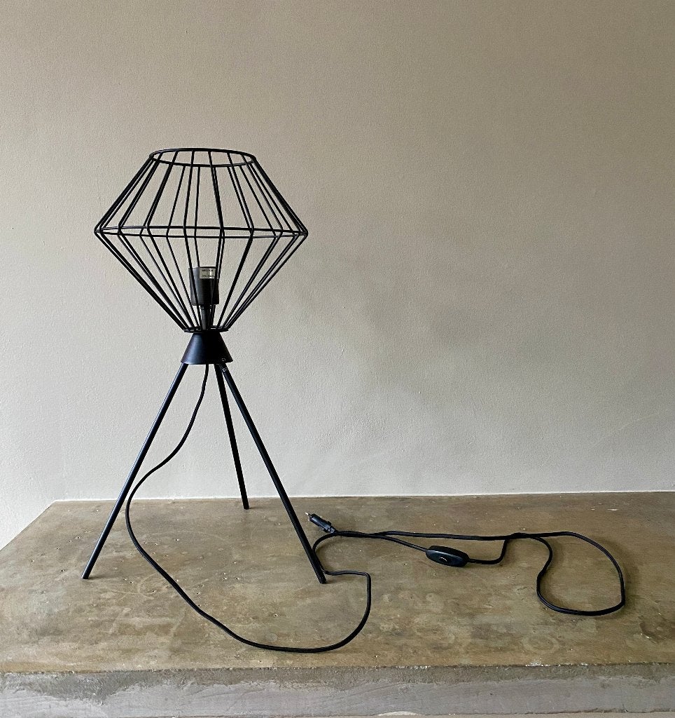 Industriële lamp / tafellamp Kave Home - Zwart staal - 65 cm, Ophalen, Zo goed als nieuw, Zwart, Metaal