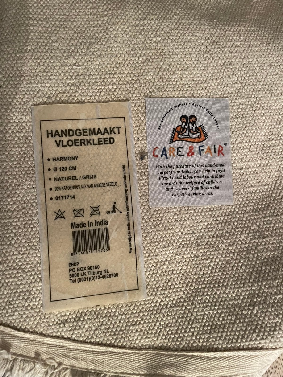 Prachtig vloerkleed. Doorsnede 120cm., Ophalen of Verzenden, Zo goed als nieuw, Rond, 100 tot 150 cm