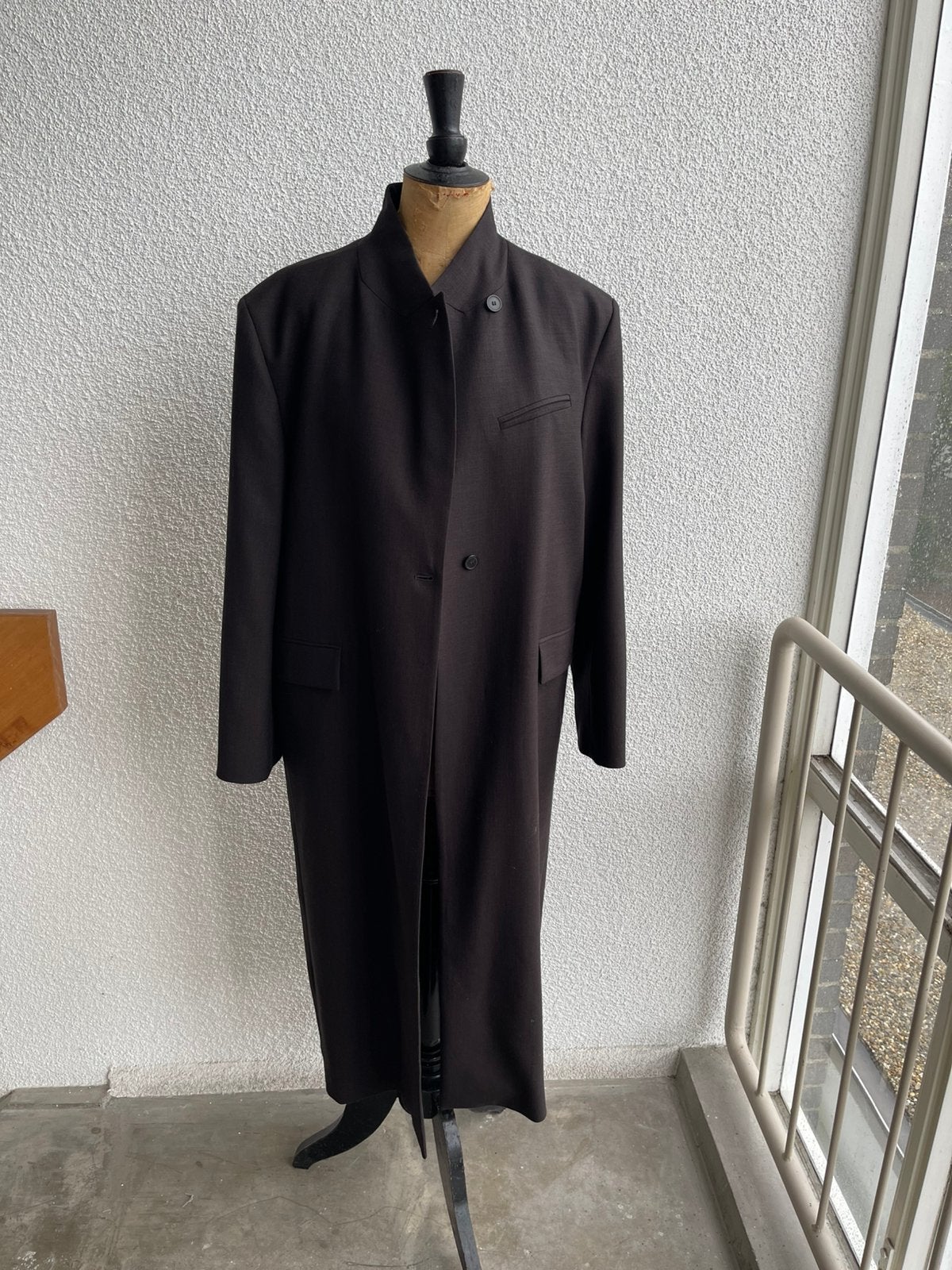 Lange Donker Bruine Gevoerde Wollen Jas ZARA, maat L NIEUW, Bruin, Maat 42/44 (L), Nieuw, Ophalen of Verzenden