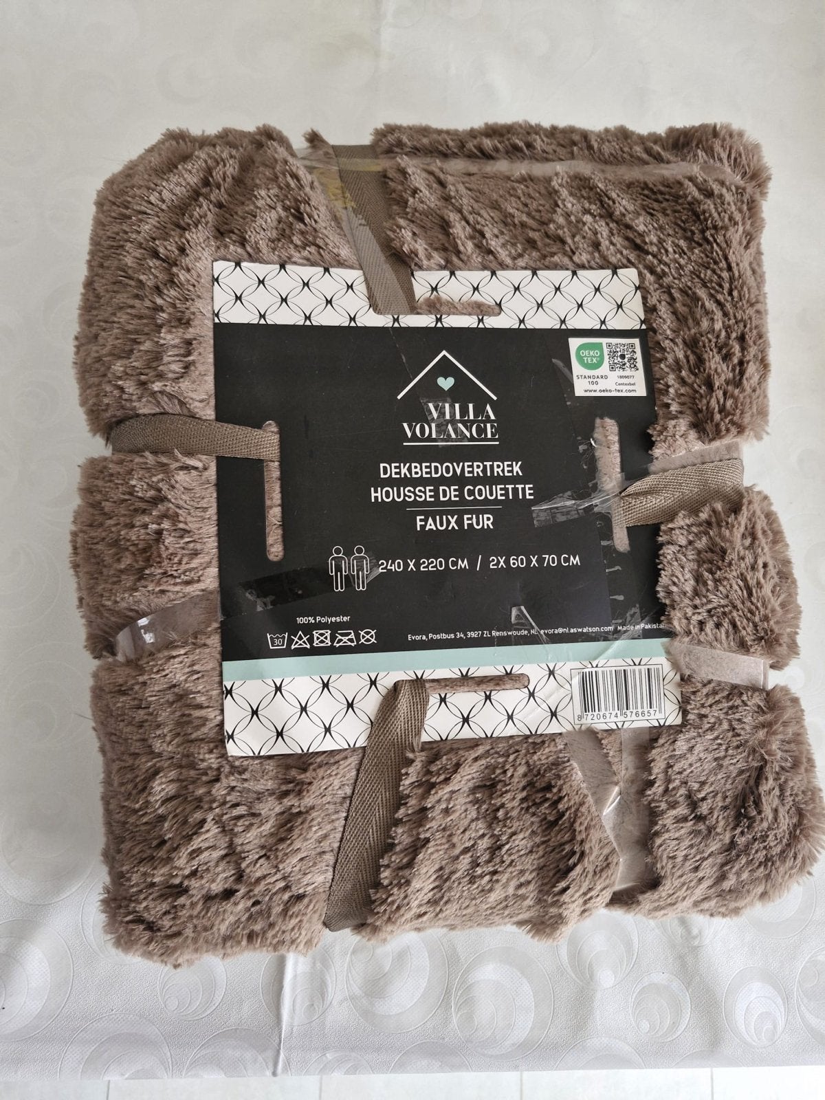 Villa Volance Dekbedovertrek Faux Fur - Tweepersoons, Ophalen of Verzenden, Nieuw, Overige typen, Bruin