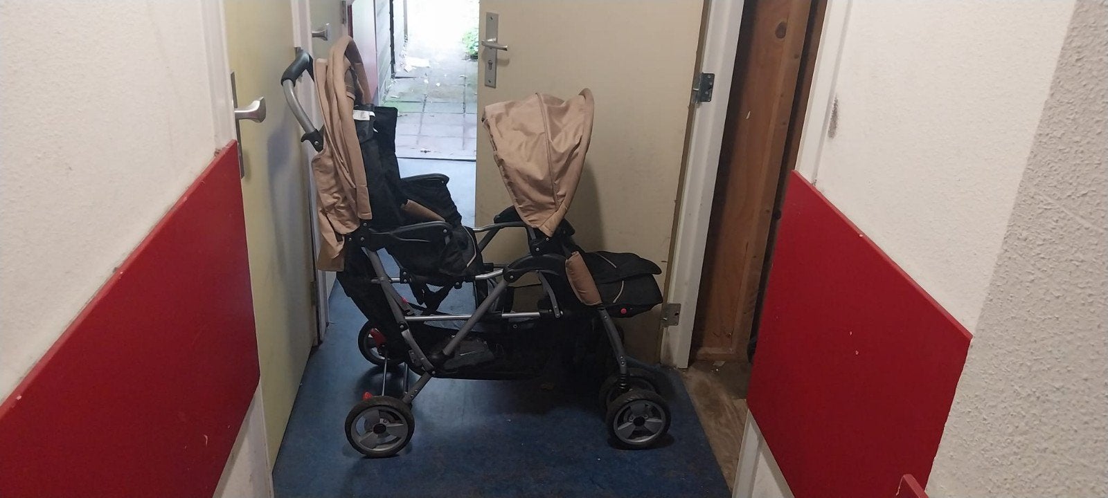 Duowagen / Tweelingwagen - Beige, Ophalen, Gebruikt, Overige merken, Duomodel