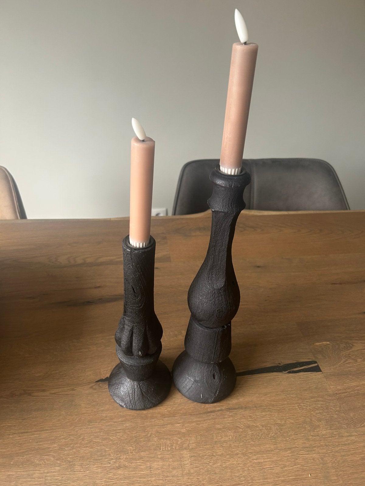 Kandelaren zwart light living 2 stuks, Huis en Inrichting, Ophalen, Zo goed als nieuw, Zwart