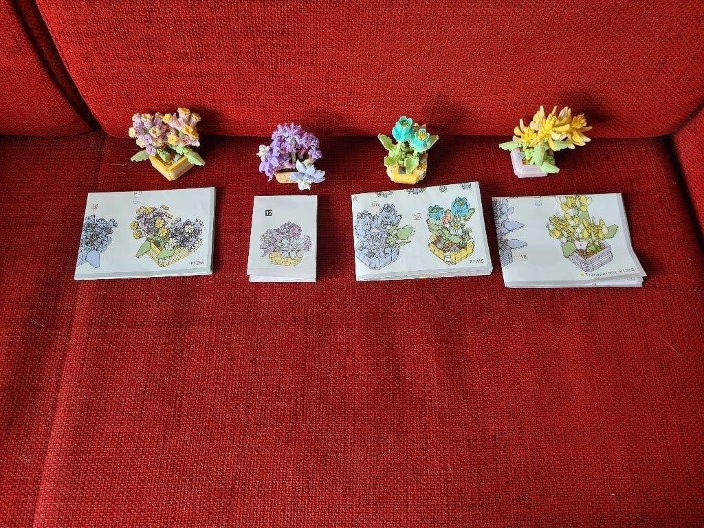 Mini bouwstenen bloemen mandjes, Ophalen of Verzenden