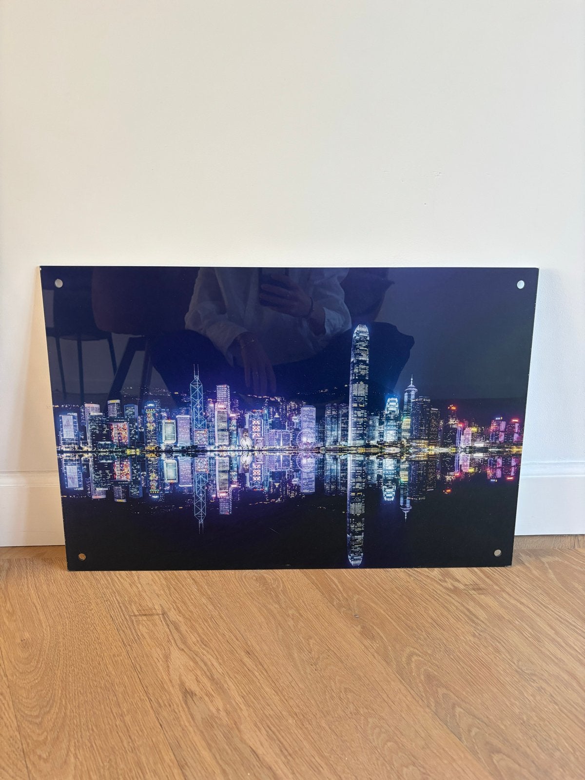 Hong Kong skyline op plexiglas, Ophalen, 50 – 75, 75 tot 100 cm, Print