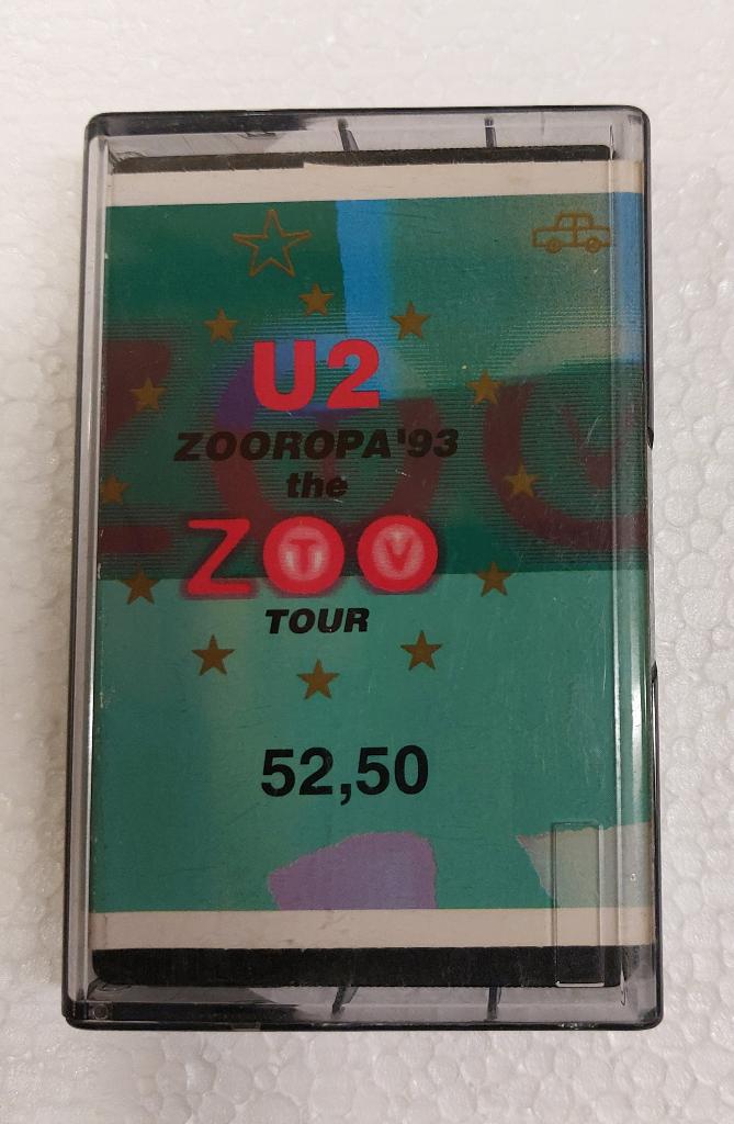 2 CASSETTE Live Zooropa 1993 + Ticket Stub Goffert Nijmegen, Gebruikt, Verzenden, 1 bandje, NvT