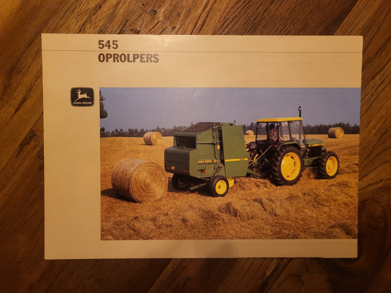 tractor folder John Deere 545 oprolpers, Boeken, Catalogussen en Folders, Ophalen of Verzenden, Zo goed als nieuw