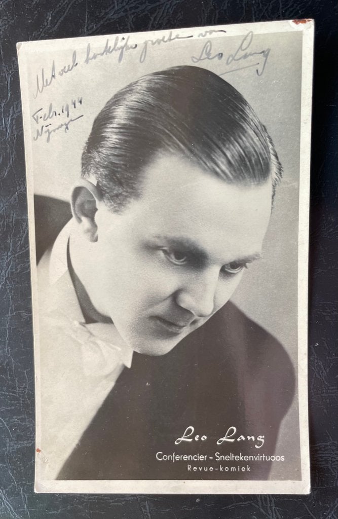 ansichtkaart van Leo Lang met echte handtekening., Verzenden, 1920 tot 1940, Sterren en Beroemdheden