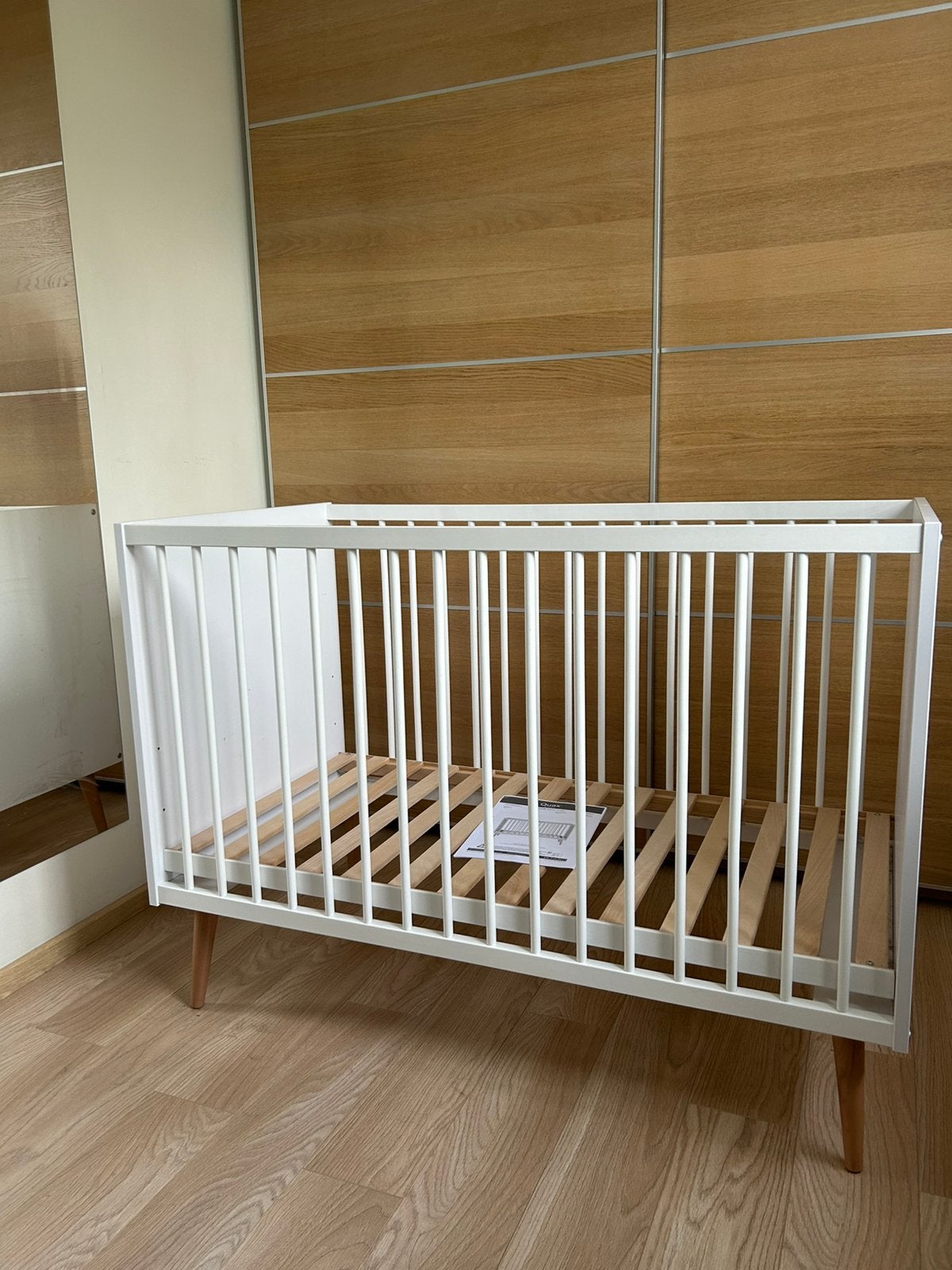 Kinderbed - Ledikant 60x120cm in hoogte verstelbaar, Ophalen, Zo goed als nieuw, Minder dan 140 cm, Minder dan 70 cm