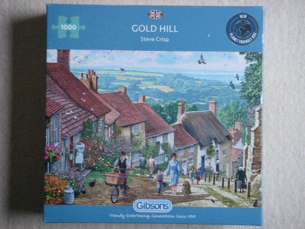 1000 Gibsons Puzzel: Steve Crisp - Gold Hill, Ophalen of Verzenden, 500 t/m 1500 stukjes, Gebruikt, Legpuzzel