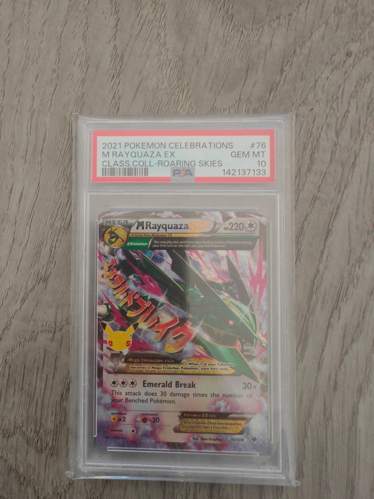 M Rayquaza EX Celebrations PSA 10, Ophalen of Verzenden, Zo goed als nieuw