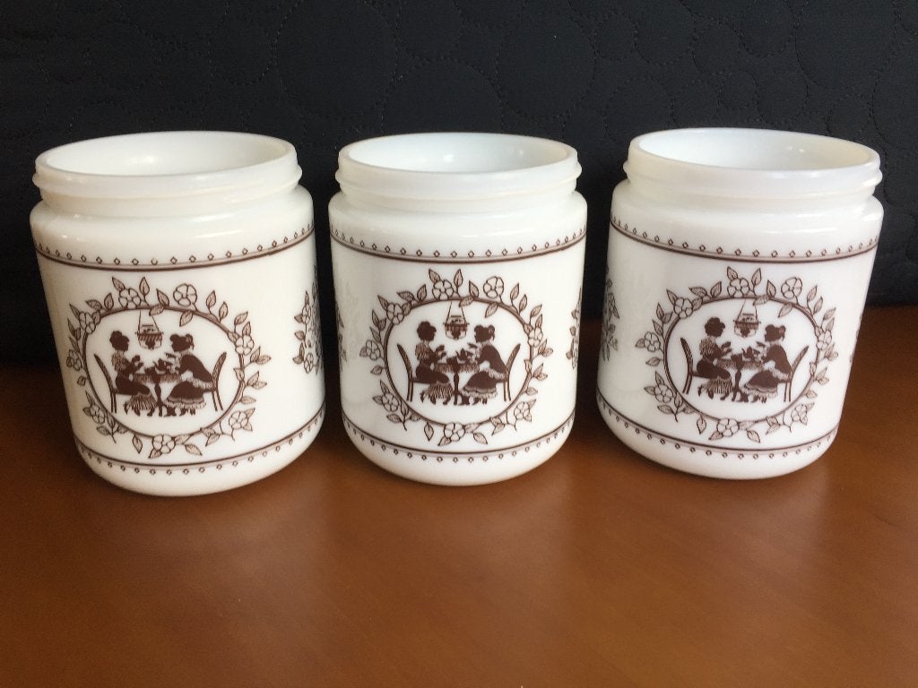 3 voorraad potten Douwe Egberts, Huis en Inrichting, Ophalen of Verzenden, Gebruikt, Glas