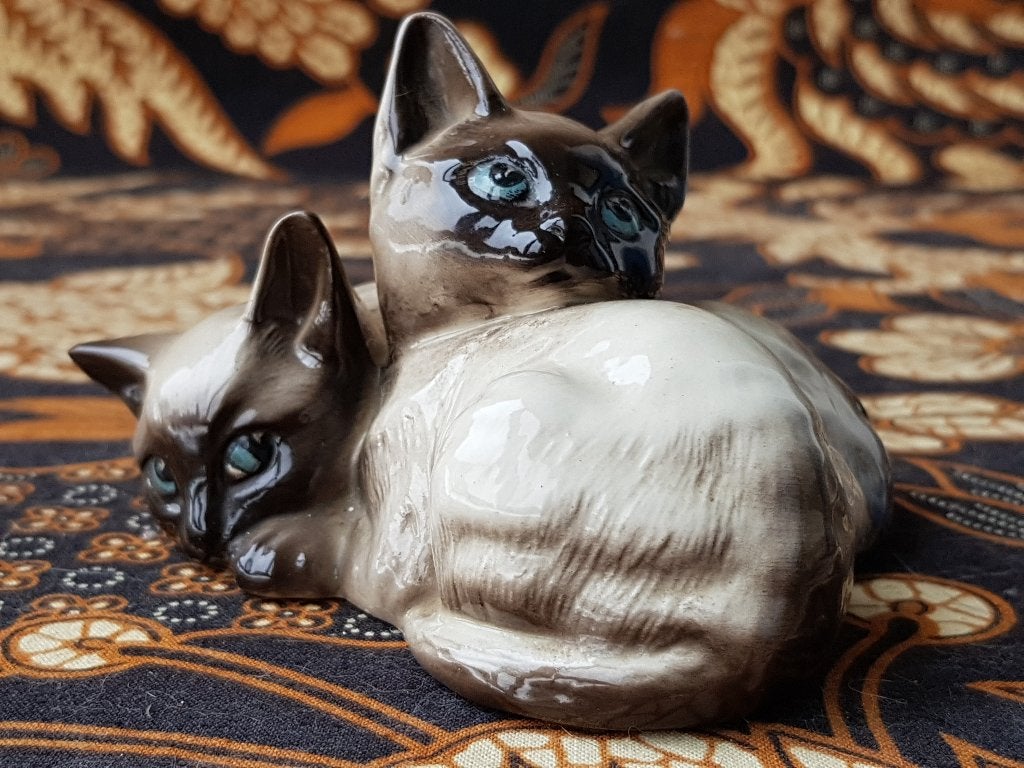 Mooi origineel oud Engels Beswick beeldje van siamezen., Antiek en Kunst, Antiek | Porselein, Ophalen of Verzenden