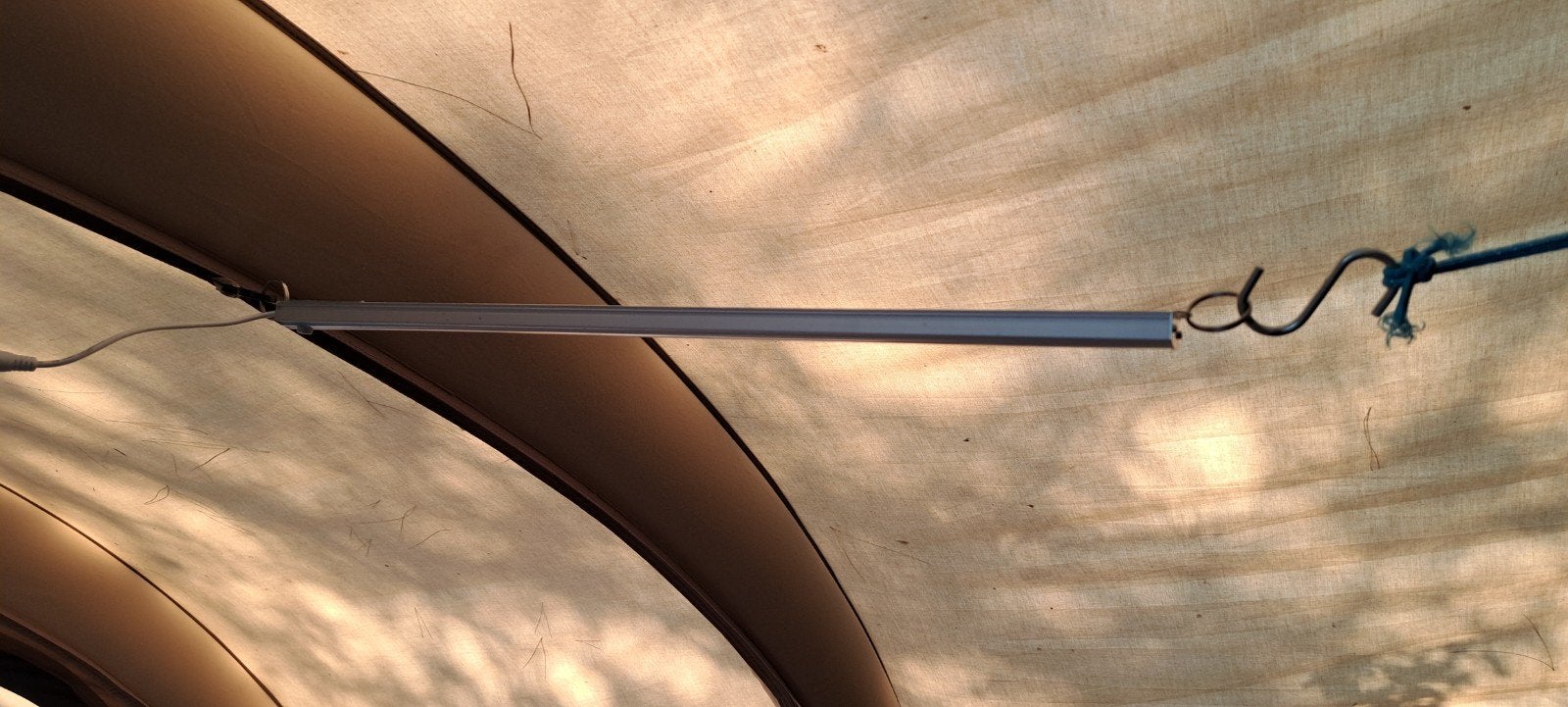 LED lamp voor tent, 220V/12V met opbergkoker, Ophalen of Verzenden, Zo goed als nieuw