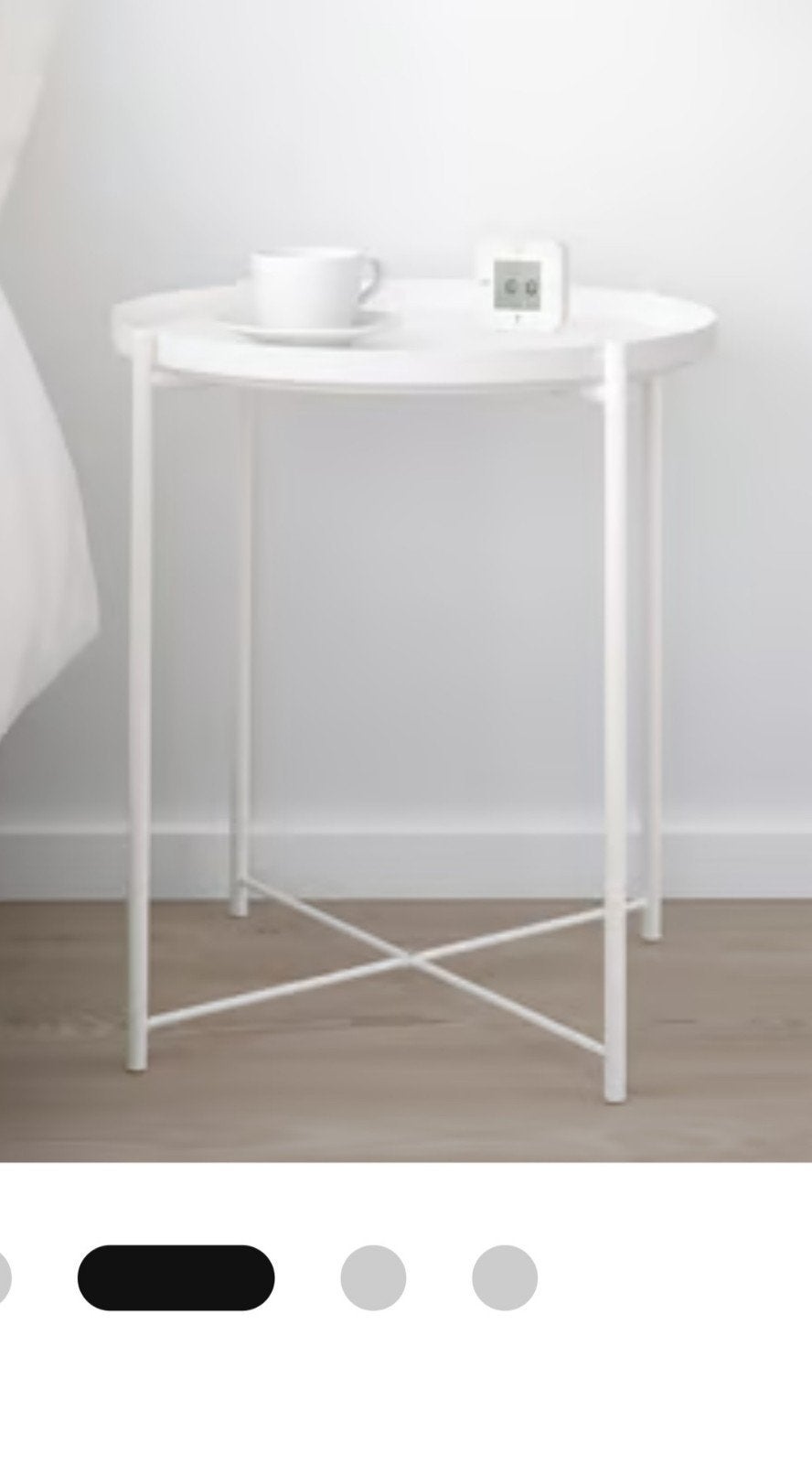 IKEA Gladom bijzettafel wit, Ophalen, Gebruikt, Metaal of Aluminium