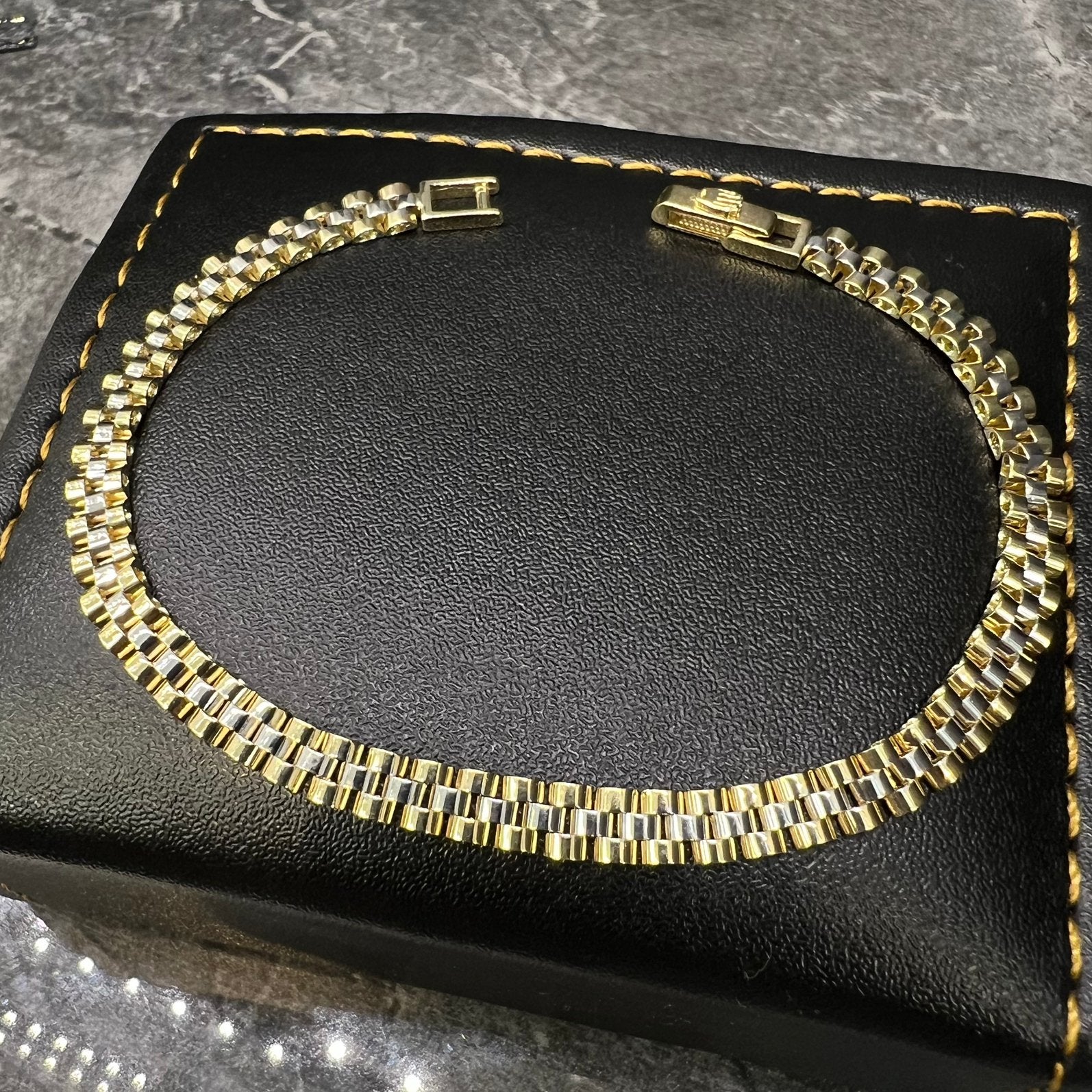 14k gouden armband rolex schakel witgoud geelgoud, Ophalen of Verzenden, Nieuw, Goud
