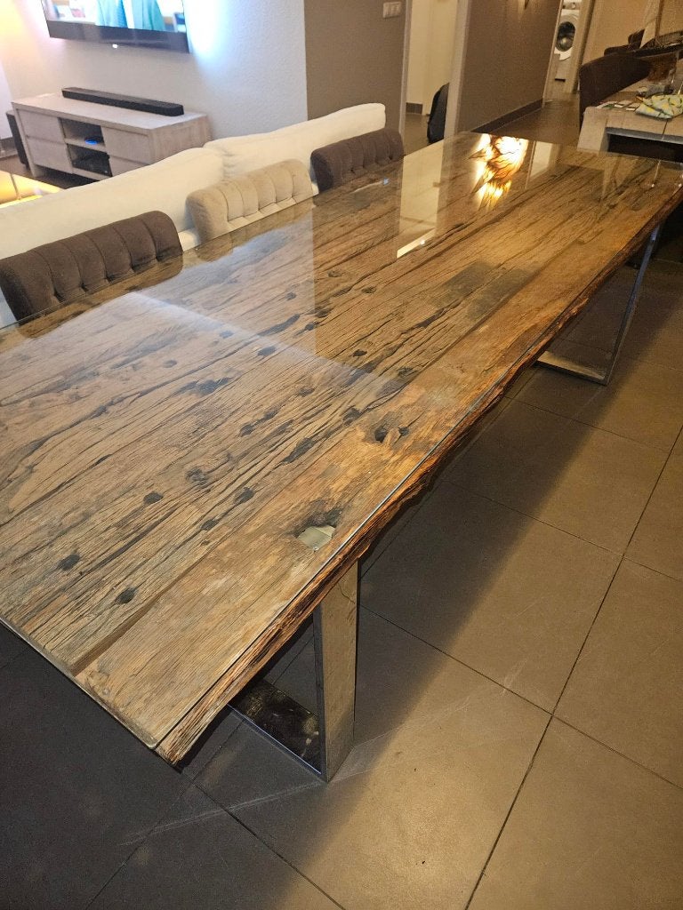 Eettafel 270x100, Unieke zware Rofra tafel, Ophalen, 100 tot 150 cm, 200 cm of meer, Zo goed als nieuw