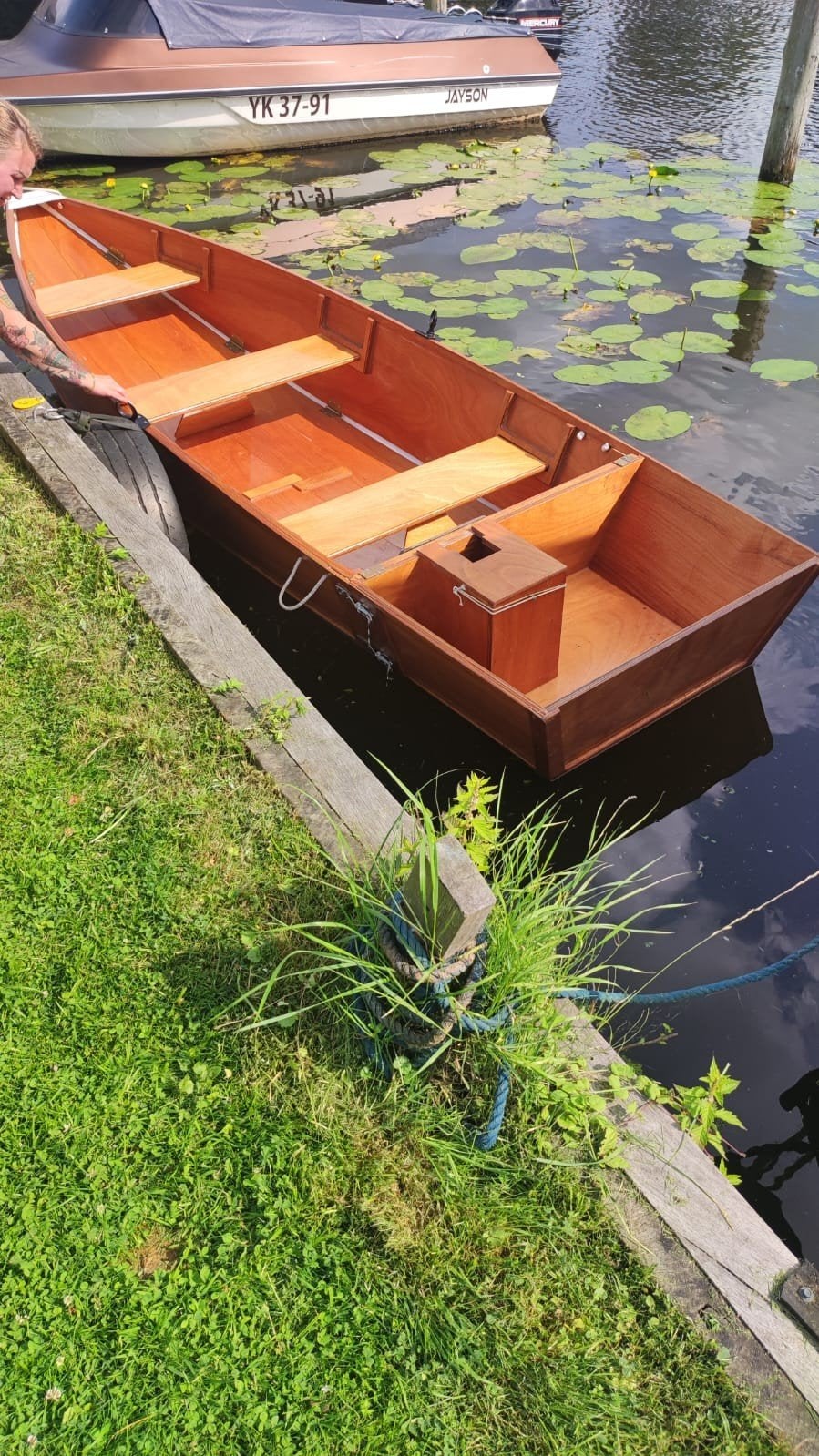 houten vouwboot, Watersport en Boten, Ophalen, Overige typen, Zo goed als nieuw, Met peddels
