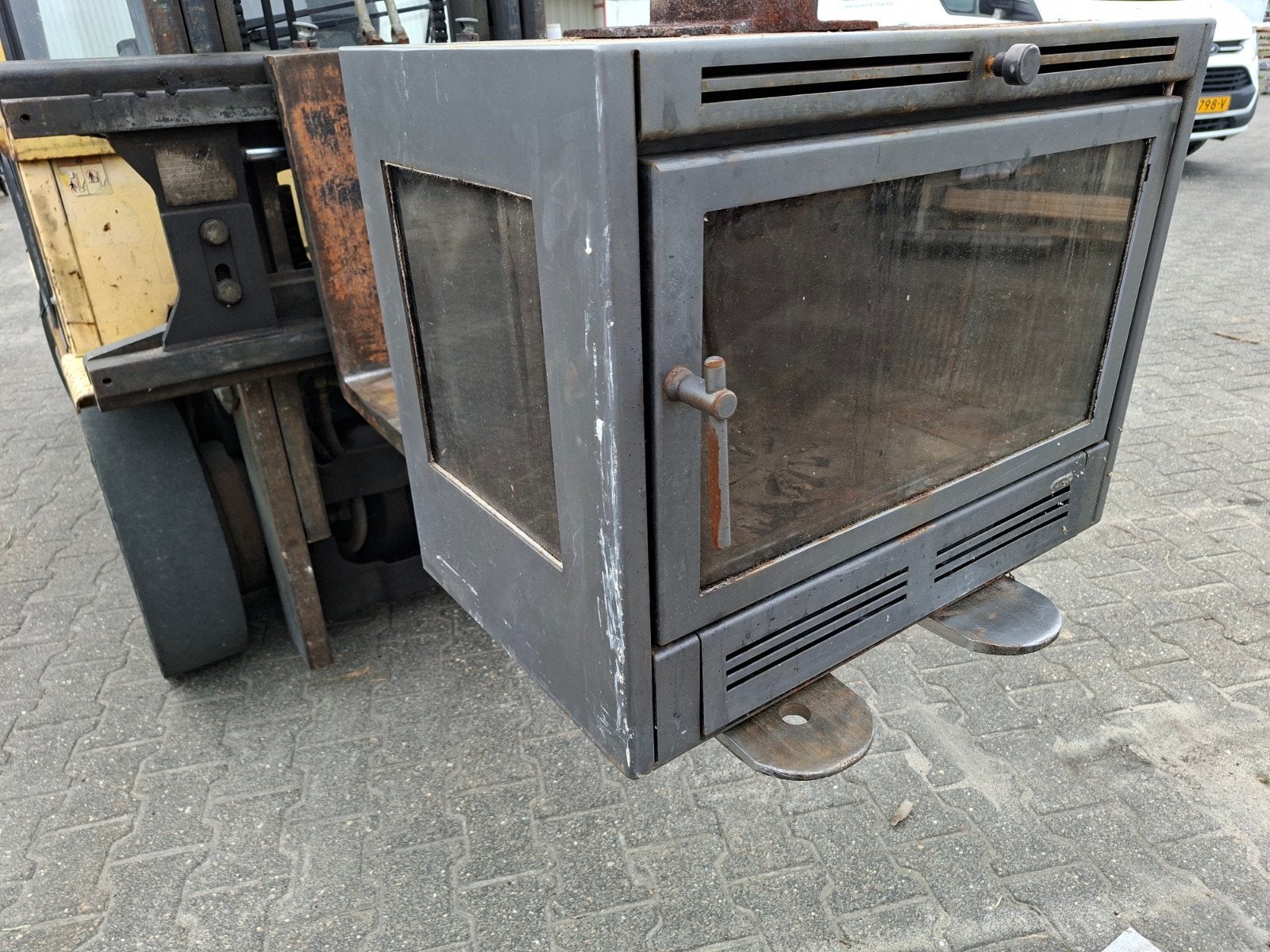 inbouw hout haard met zijraam., Ophalen, Inbouwhaard, Houthaard