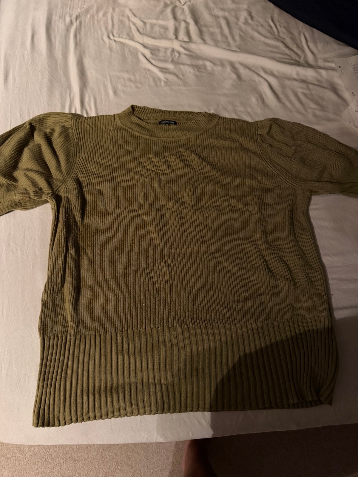 Caroline Biss gebreide trui met pofmouwen, Ophalen of Verzenden, Gedragen, Maat 46/48 (XL) of groter, Groen