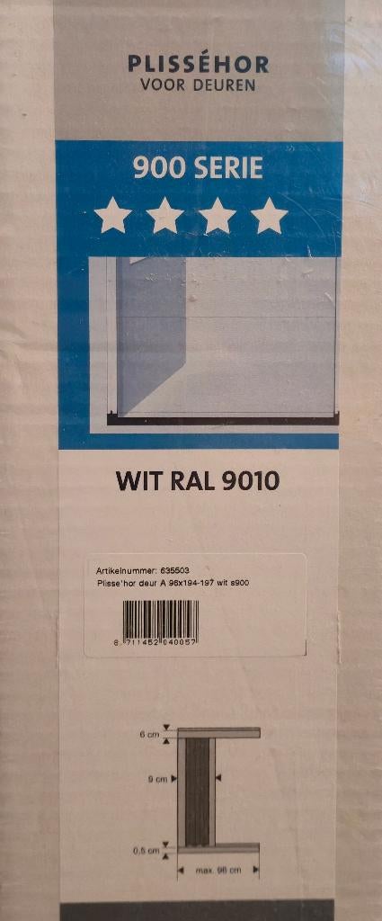 Bruynzeel plisséhordeur S900 A 96x194-197cm plisse hor deur, Ophalen, 80 tot 100 cm, Hordeur, Minder dan 200 cm