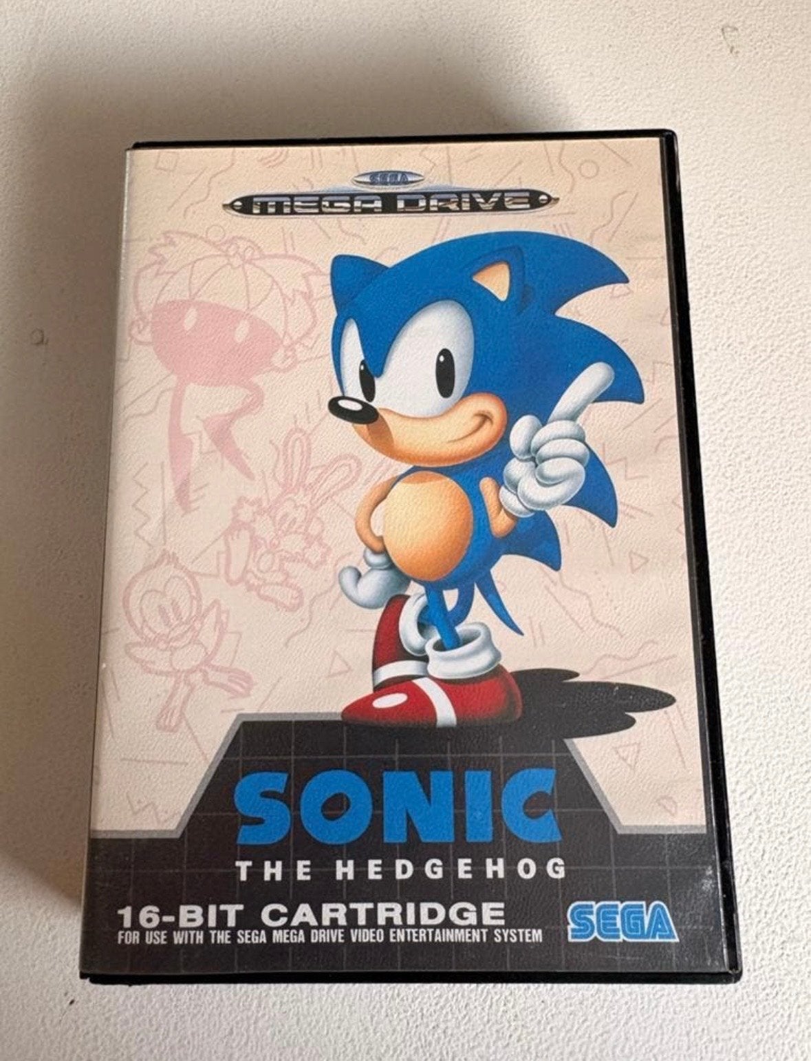 Sonic The Hedgehog - Sega Mega Drive (Compleet), Mega Drive, Ophalen of Verzenden, Zonder controller, Gebruikt