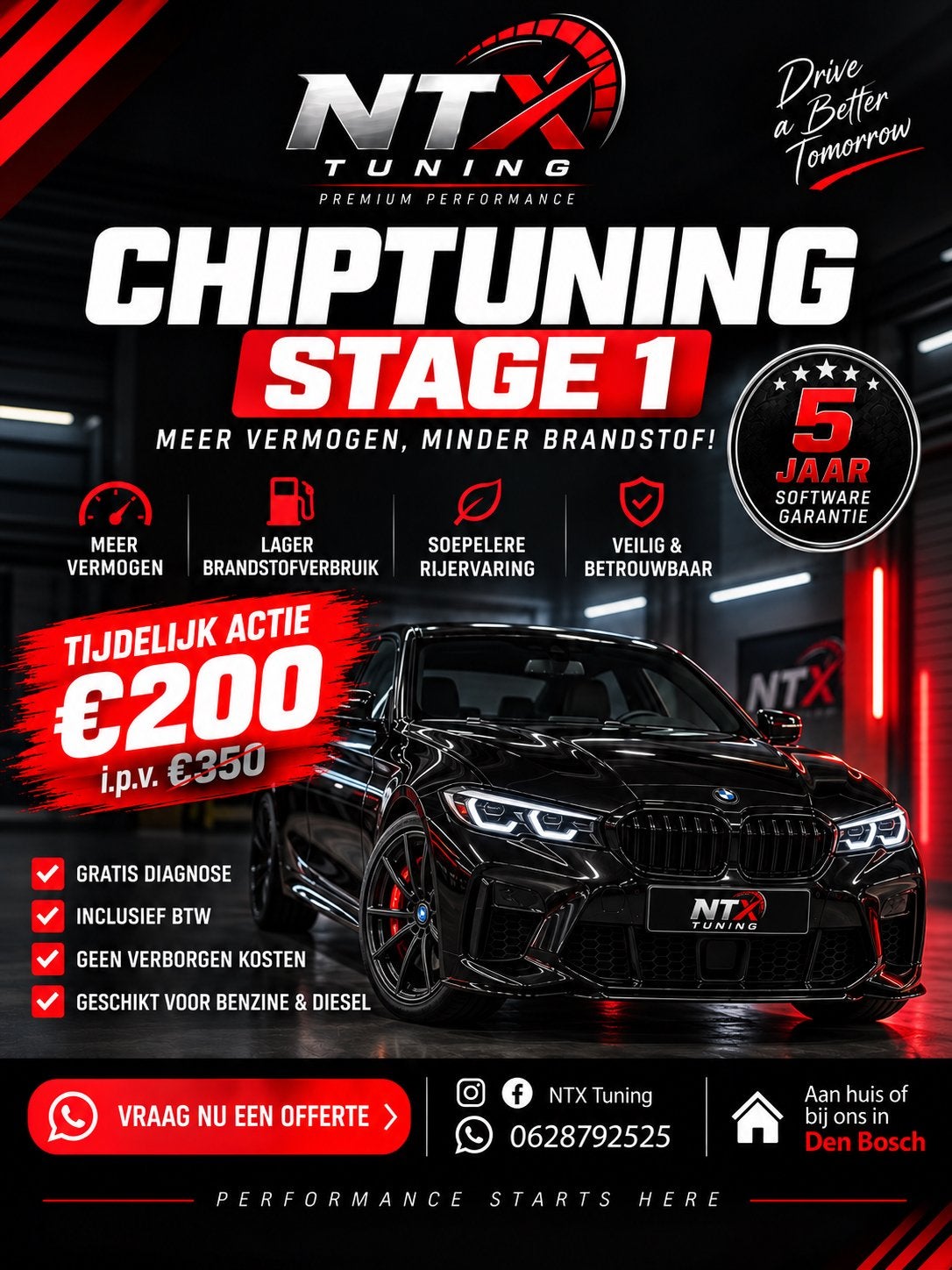 Chiptuning Stage 1 Tijdelijk Actie, Ophalen