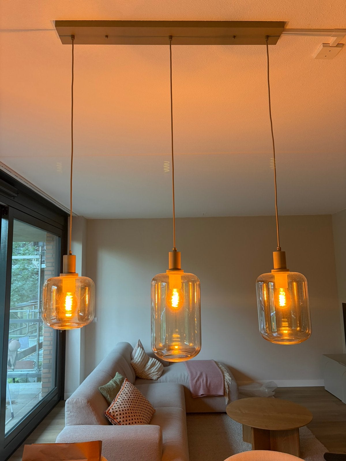 Hanglamp, Huis en Inrichting, Ophalen, Nieuw, Glas, Japandi
