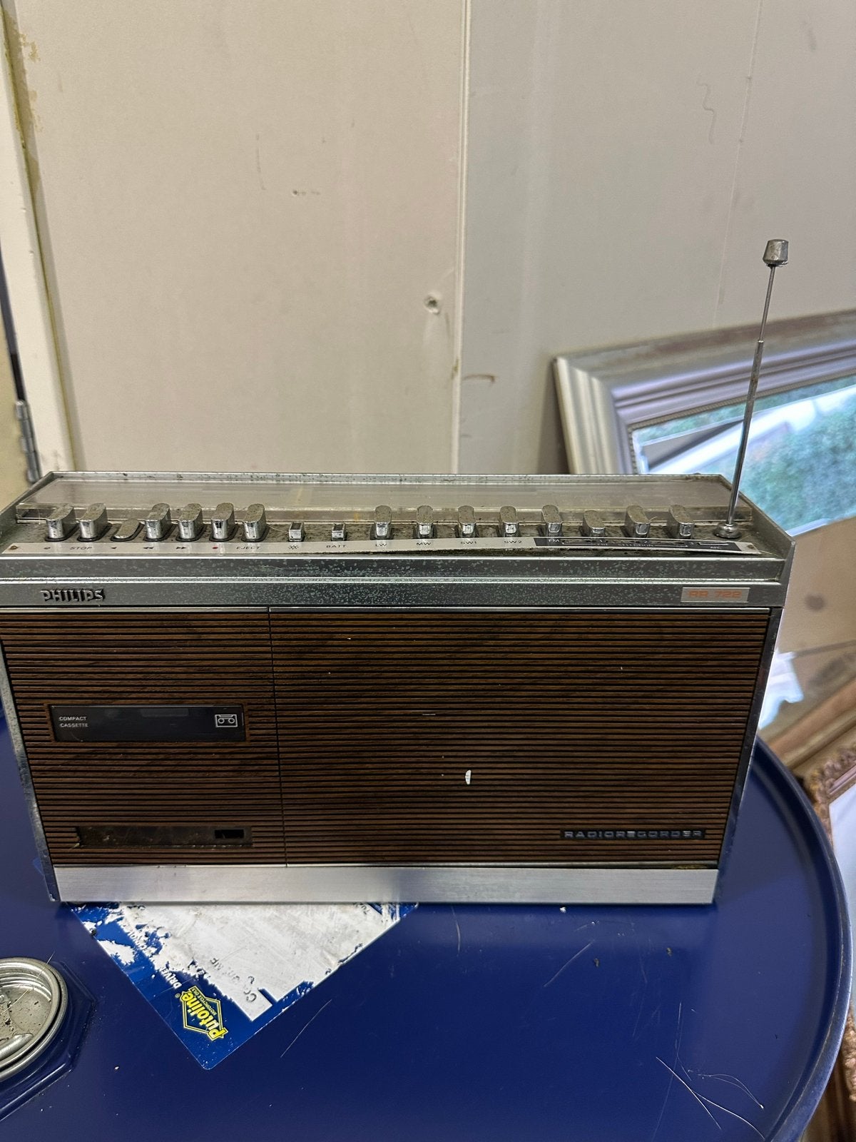 Vintage Philips Radio-Cassetterecorder - Jaren '70, Ophalen of Verzenden, Gebruikt, Radio, Met cd-speler