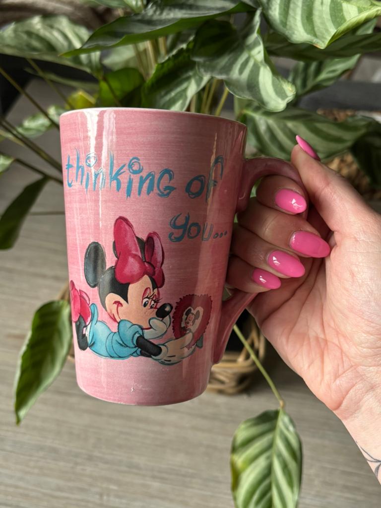 Disney mok Minnie Mickey Mouse roze, Ophalen of Verzenden, Mickey Mouse, Zo goed als nieuw, Servies