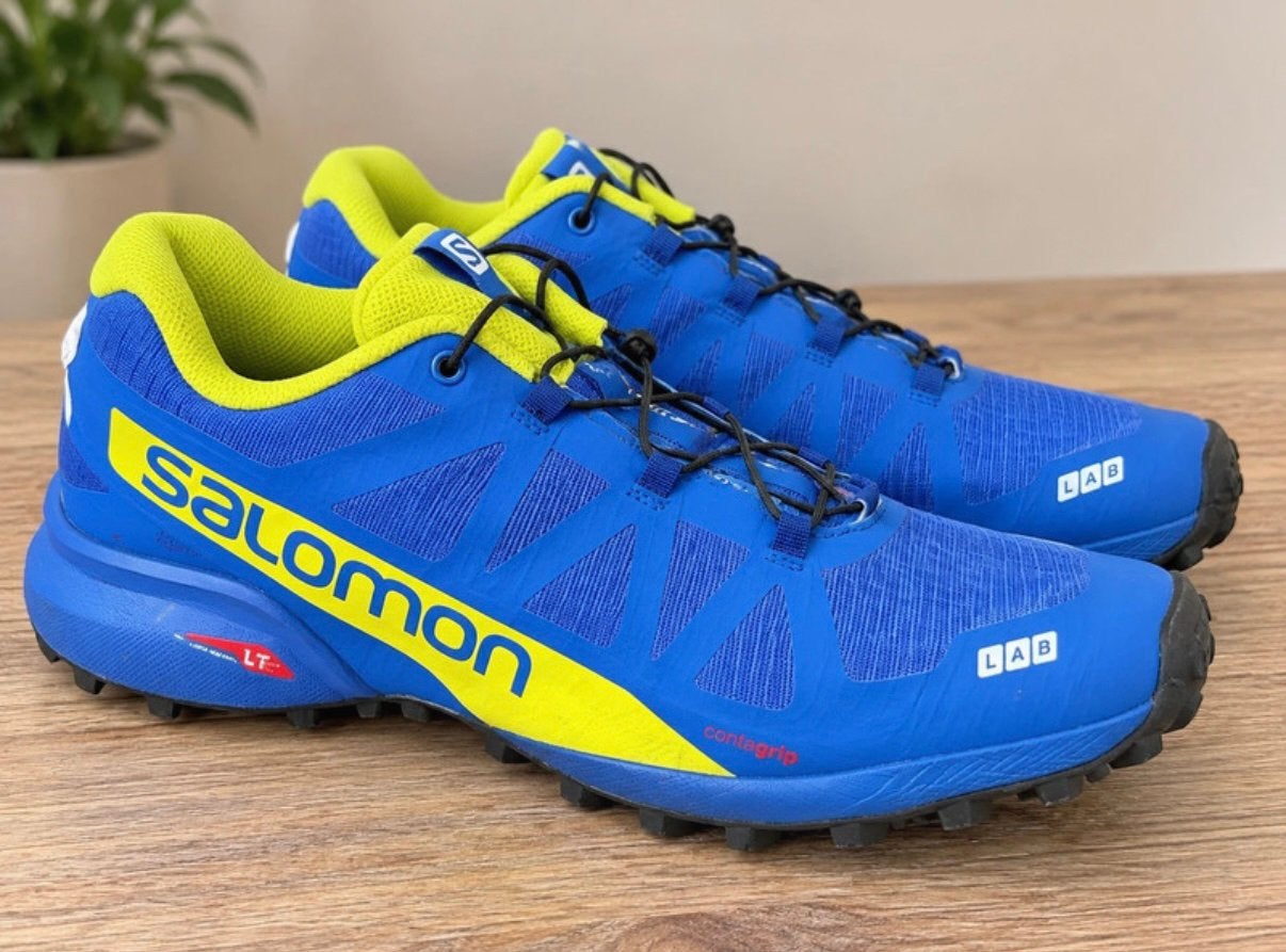 Salomon S/LAB trailrunningschoenen - Blauw/Geel, Ophalen of Verzenden, Zo goed als nieuw, Blauw