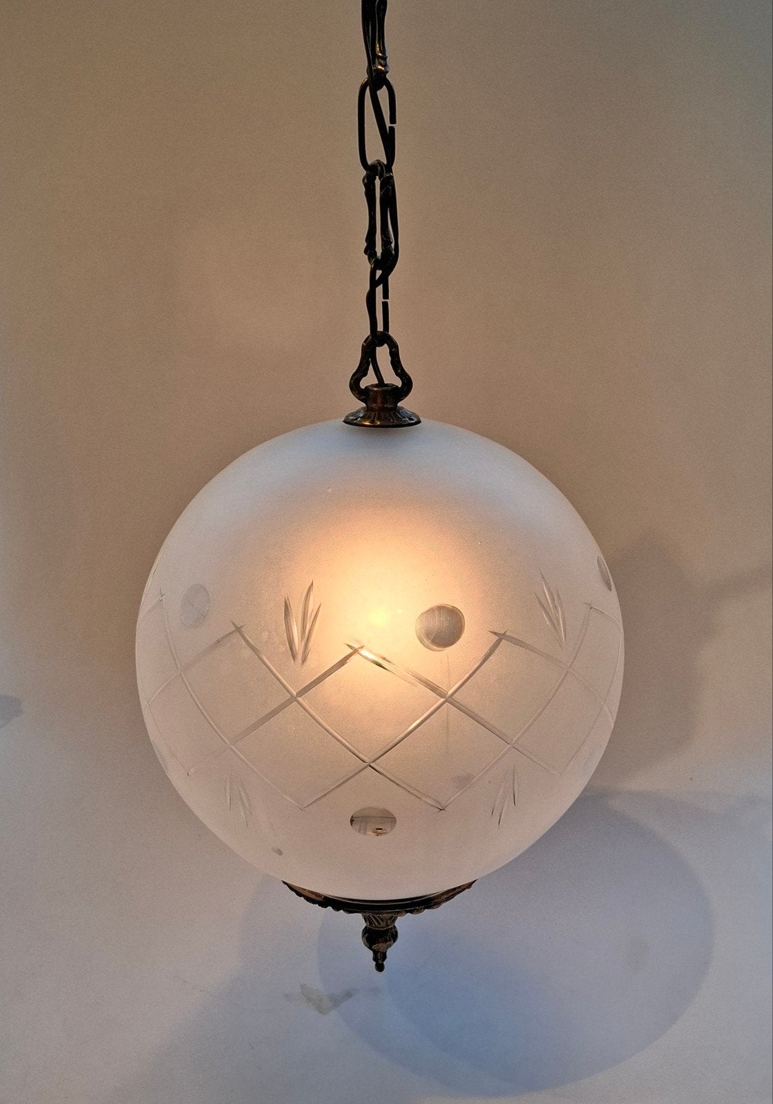 Vintage Italiaanse Art Nouveau Plafondlamp, Huis en Inrichting, Lampen | Plafondlampen, Ophalen, Glas