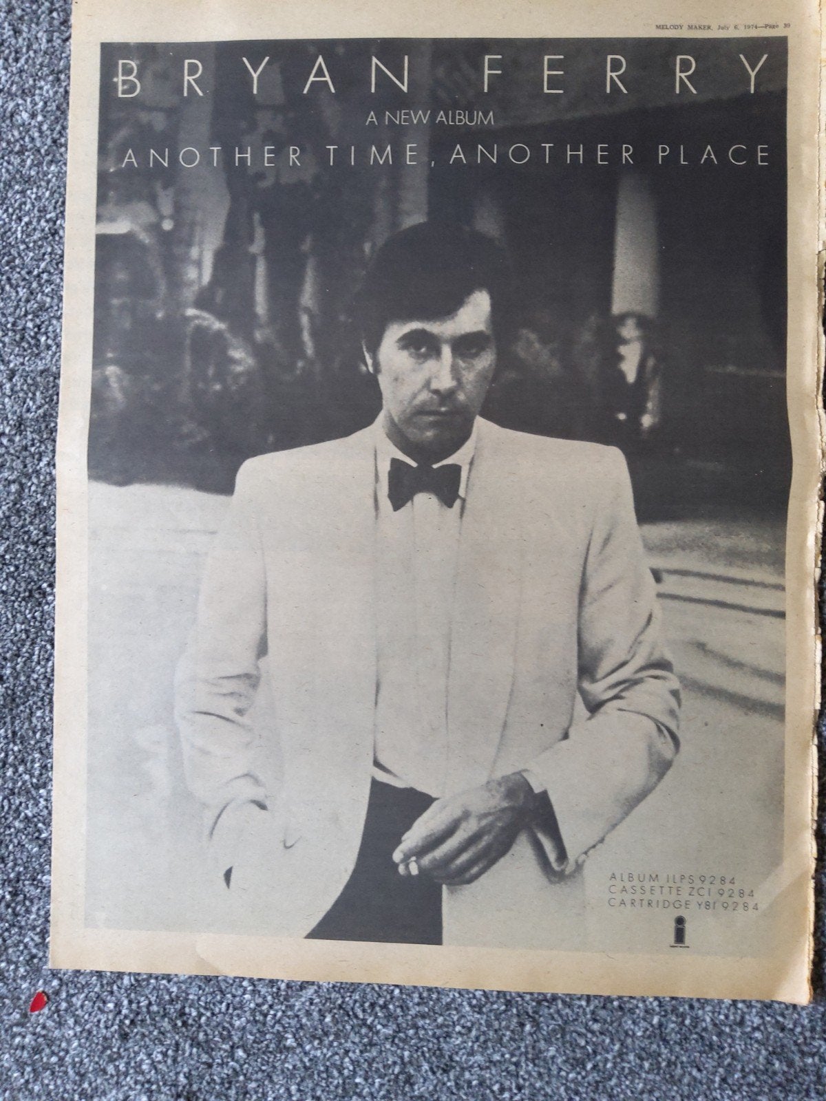 Bryan Ferry: Promo Another time, another place, Verzamelen, Ophalen of Verzenden, 1960 tot 1980, Overige onderwerpen
