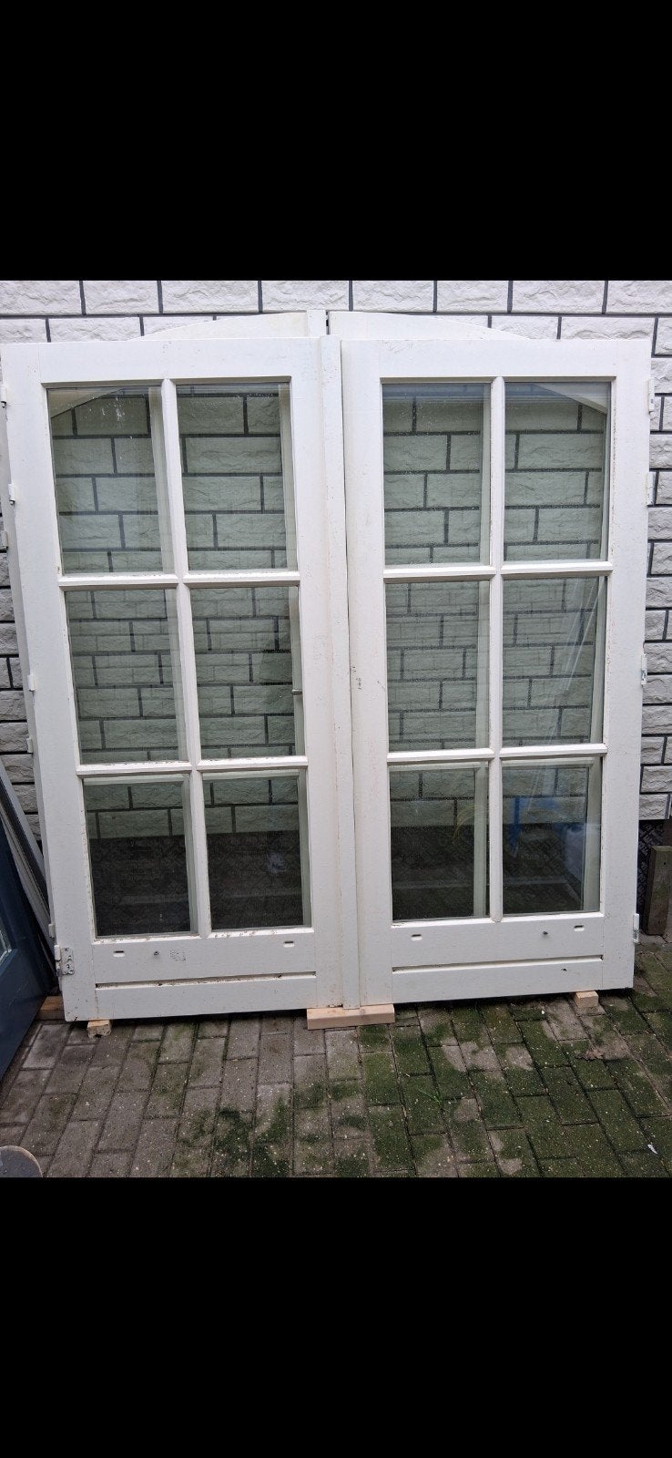 Tuindeuren met roede  2 sets, Ophalen, Hout, 120 cm of meer, 215 cm of meer