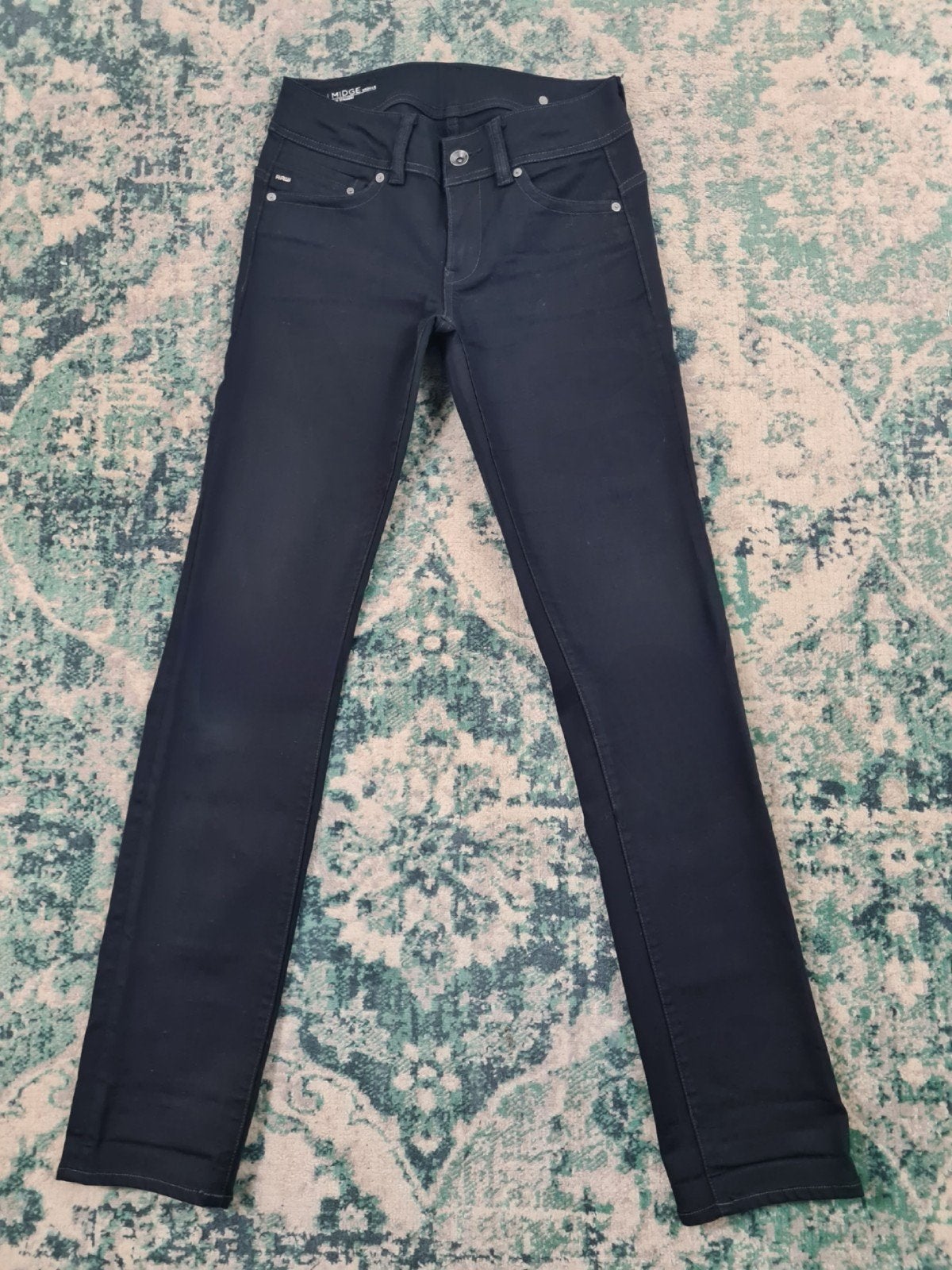 G-star midge saddle mid straight W28 L32 WMN Tulsi2832 Zwart, Zwart, Ophalen of Verzenden, W28 - W29 (confectie 36), G-STAR RAW