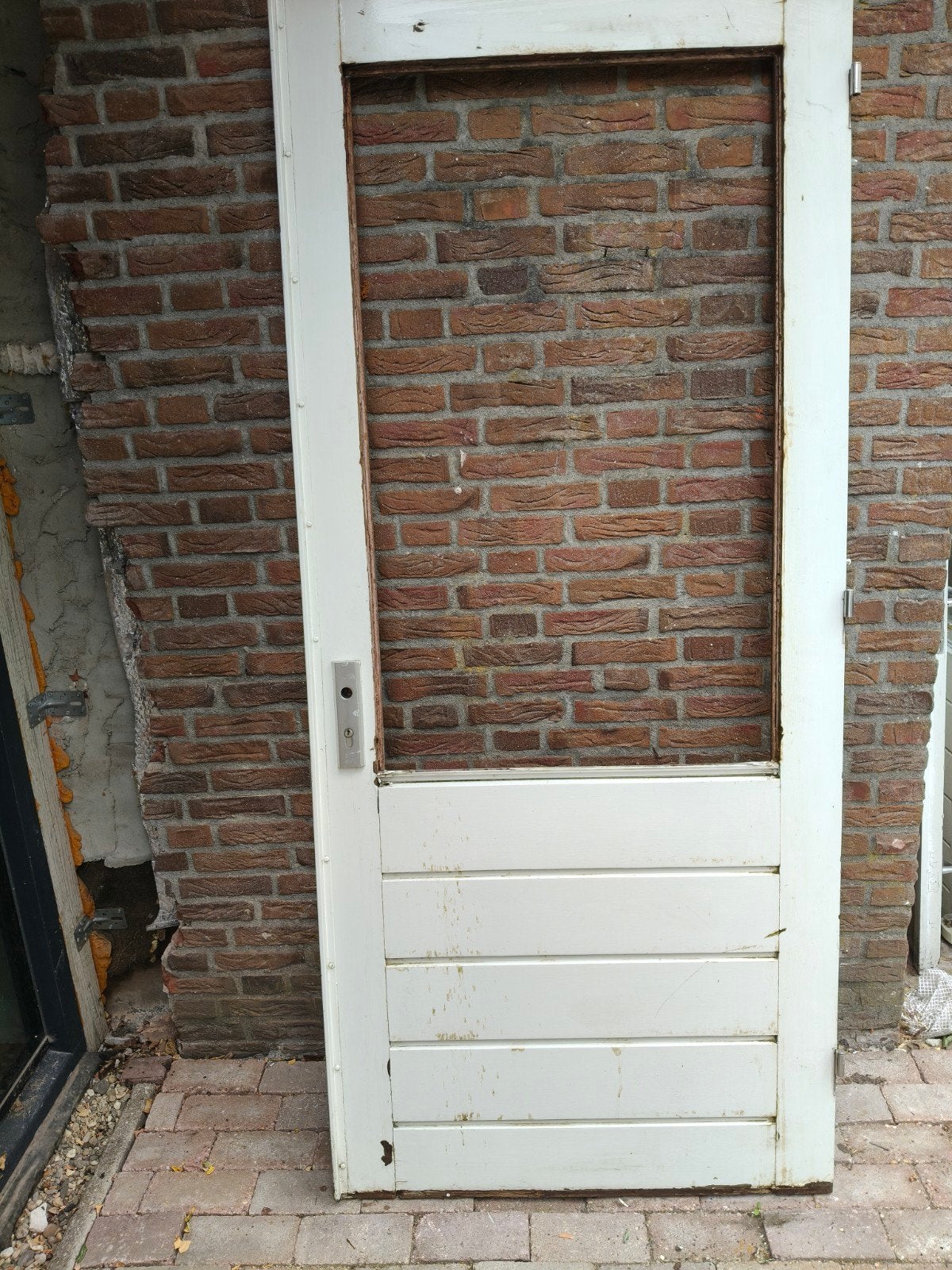 Achterdeur 211x92 cm - Hout, Ophalen, Gebruikt, 80 tot 100 cm, Buitendeur