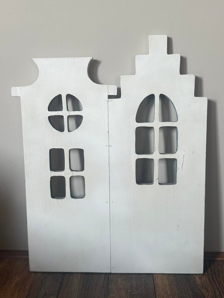 Klein kamerscherm van twee witte huisjes, Ophalen of Verzenden, Zo goed als nieuw