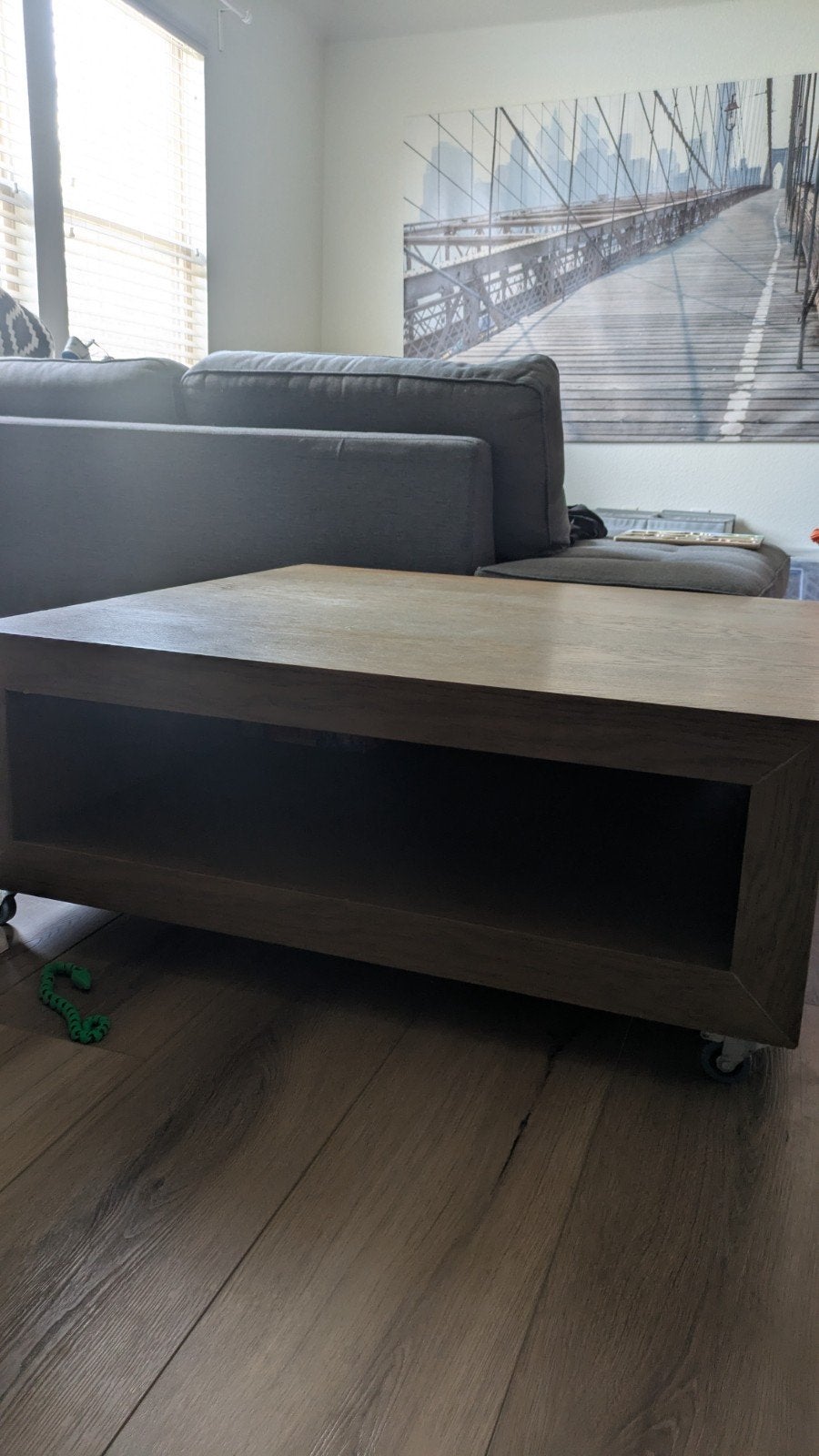 salontafel van Goossens met wieltjes, Ophalen, Gebruikt, 50 tot 100 cm, Vierkant