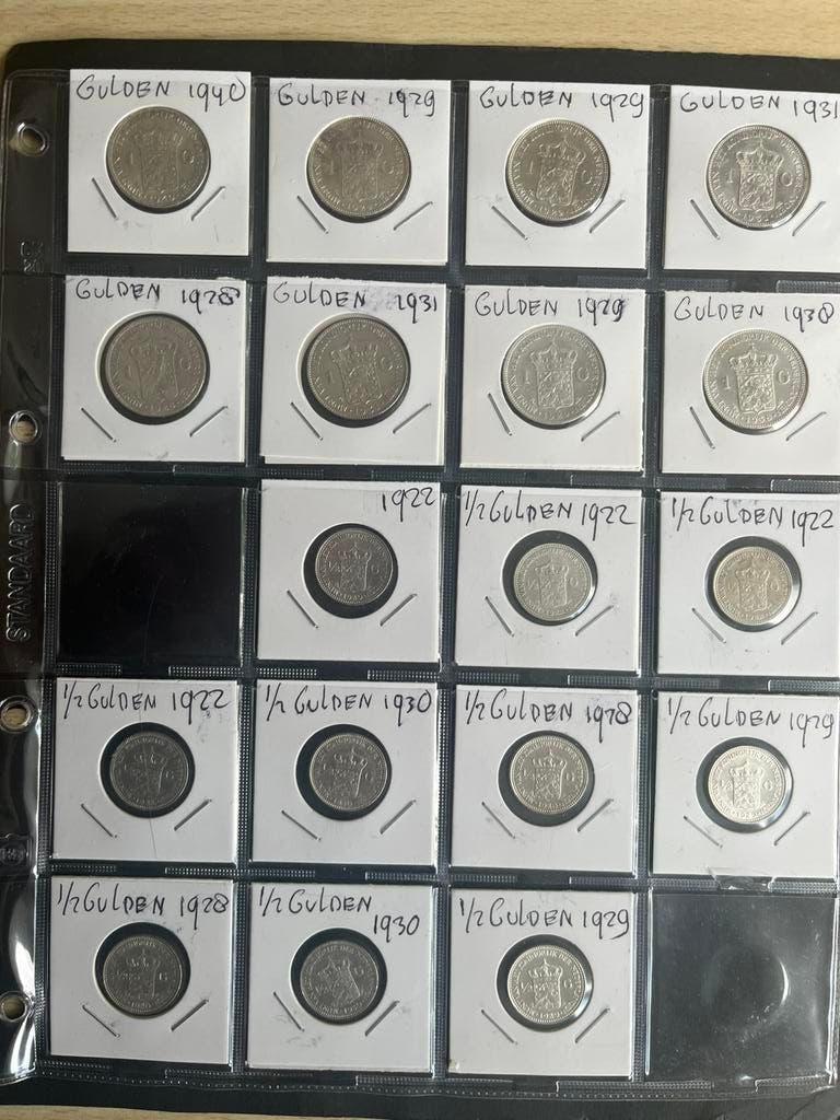 WILHELMINA 8 GULDENS- 10X HALVE GULDEN   ZILVERPRIJS, ½ gulden, Zilver, Koningin Wilhelmina, Verzenden