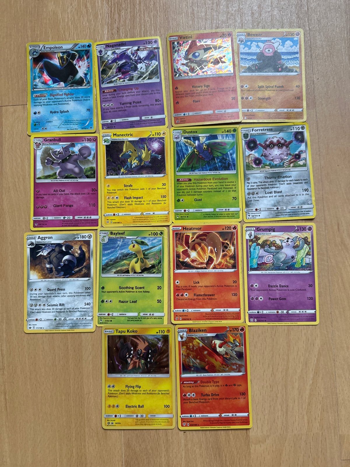 Pokémon kaarten collectie - 14 stuks, Ophalen of Verzenden, Gebruikt, Meerdere kaarten