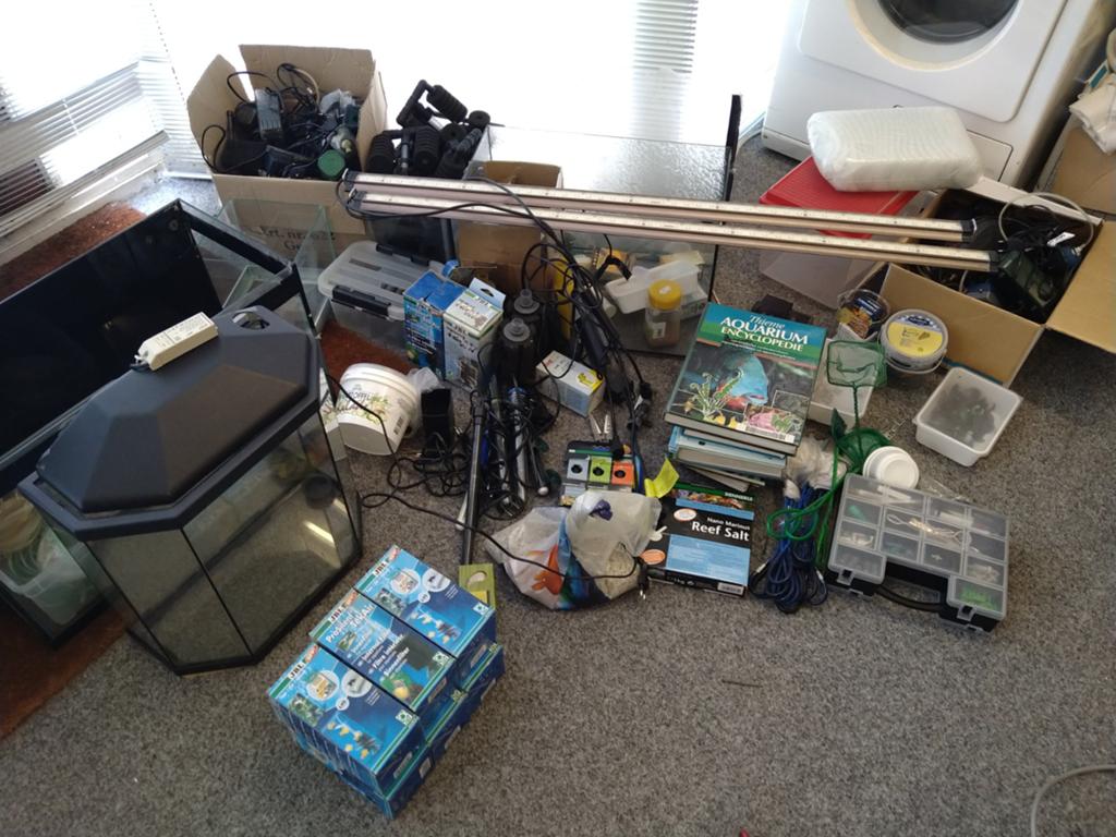 Aquarium 3 maal met veel toebehoren, aqua horizon ledlampen, Dieren en Toebehoren, Ophalen, Inclusief deksel, Gebruikt, Leeg aquarium